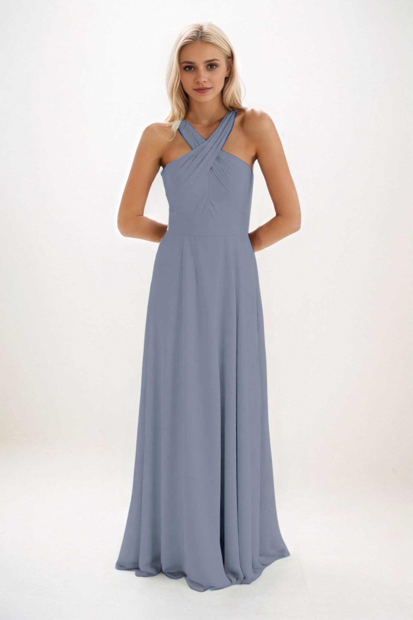 A-Line Maxi Chiffon Bridesmaid Dress CB0824