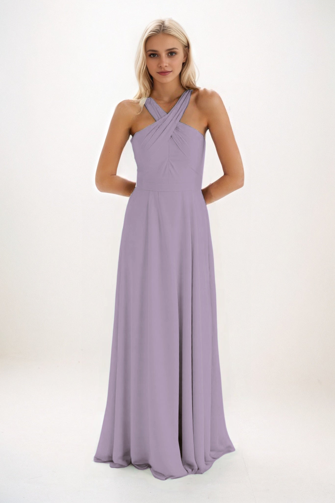 A-Line Maxi Chiffon Bridesmaid Dress CB0824
