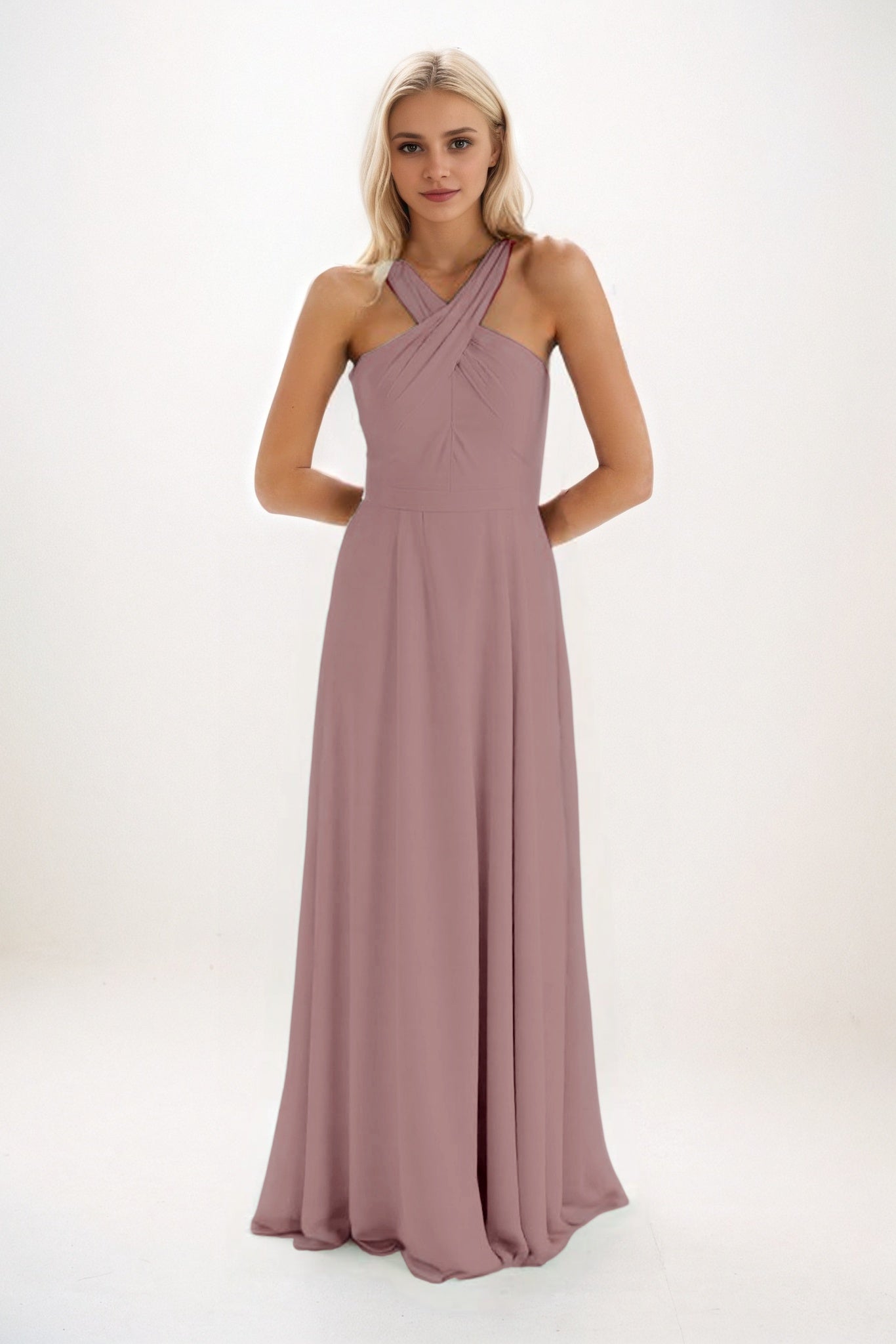A-Line Maxi Chiffon Bridesmaid Dress CB0824