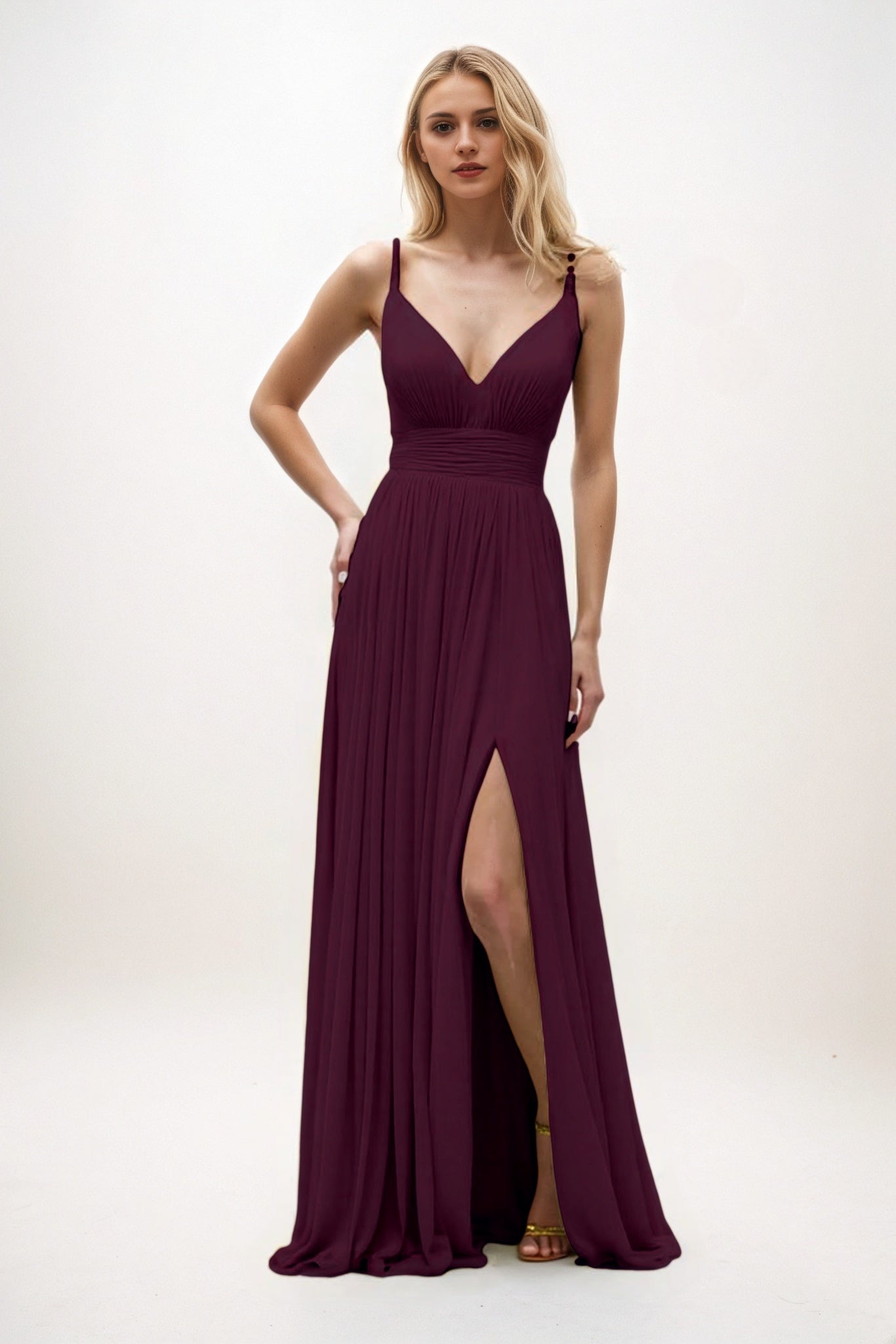 A-Line Maxi Chiffon Bridesmaid Dress CB0825