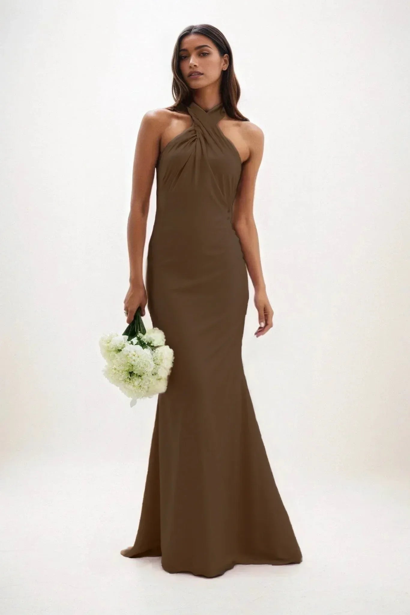 Sheath-Column Maxi Luxe Satin Dress CB0837CS - COCOMELODY