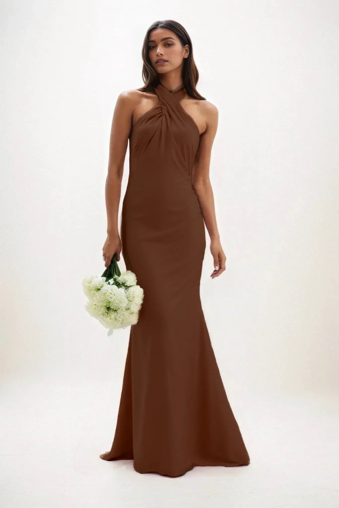 Sheath-Column Maxi Luxe Satin Dress CB0837CS - COCOMELODY