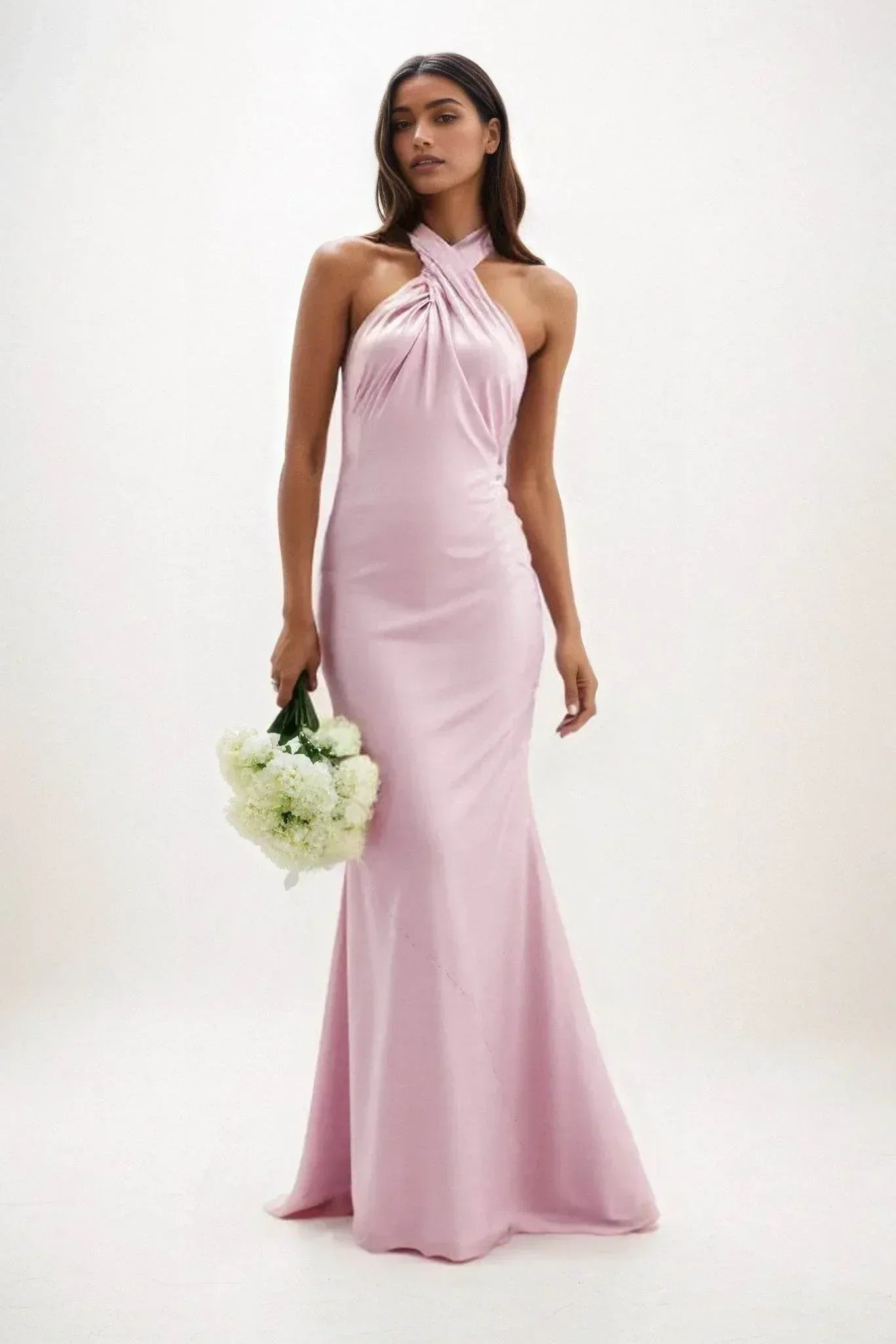 Sheath Luxe Satin Pink Bridesmaid Dresses COCOMELODY CB0837, Purple Dusk