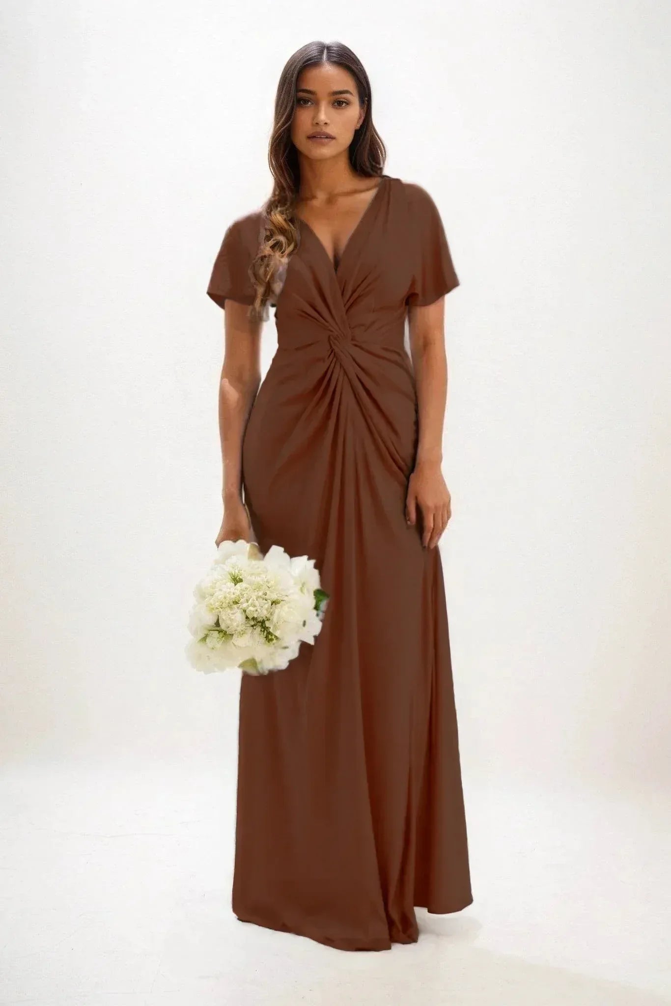 A-Line Maxi Luxe Satin Dress CB0838CS - COCOMELODY