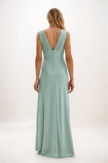 A-Line Maxi Elastic Cloth Bridesmaid Dress CB0840