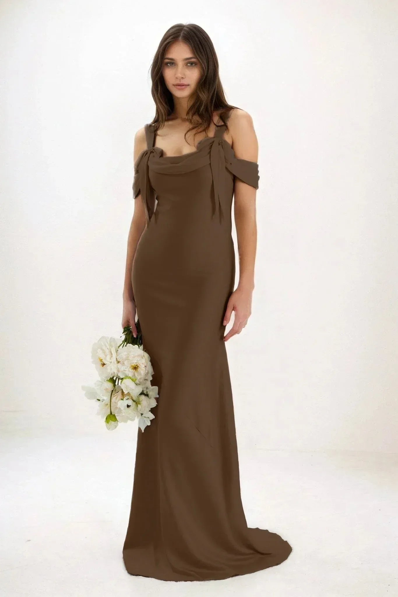 Sheath-Column Maxi Luxe Satin Dress CB0841CS - COCOMELODY