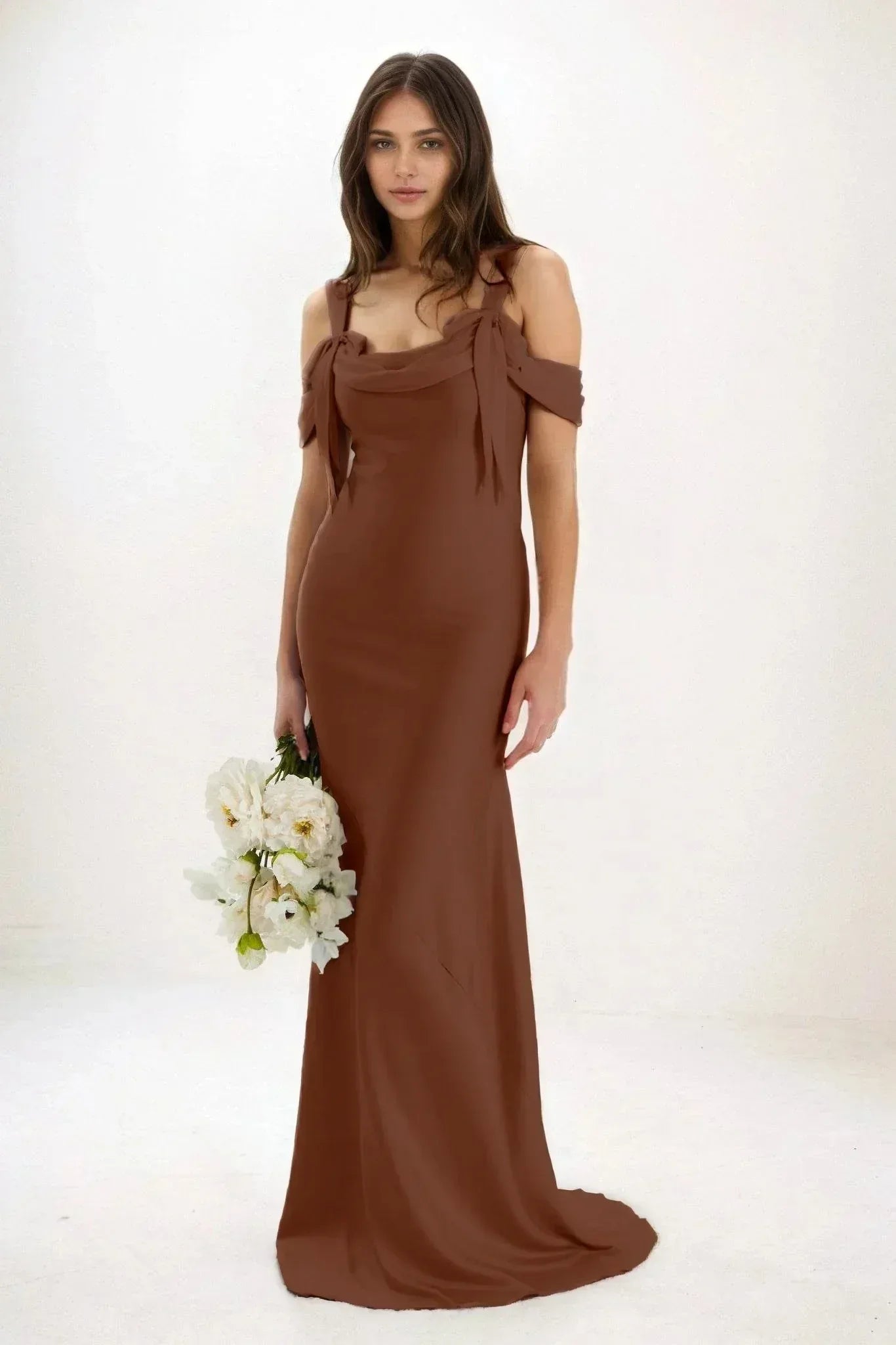 Sheath-Column Maxi Luxe Satin Dress CB0841CS - COCOMELODY