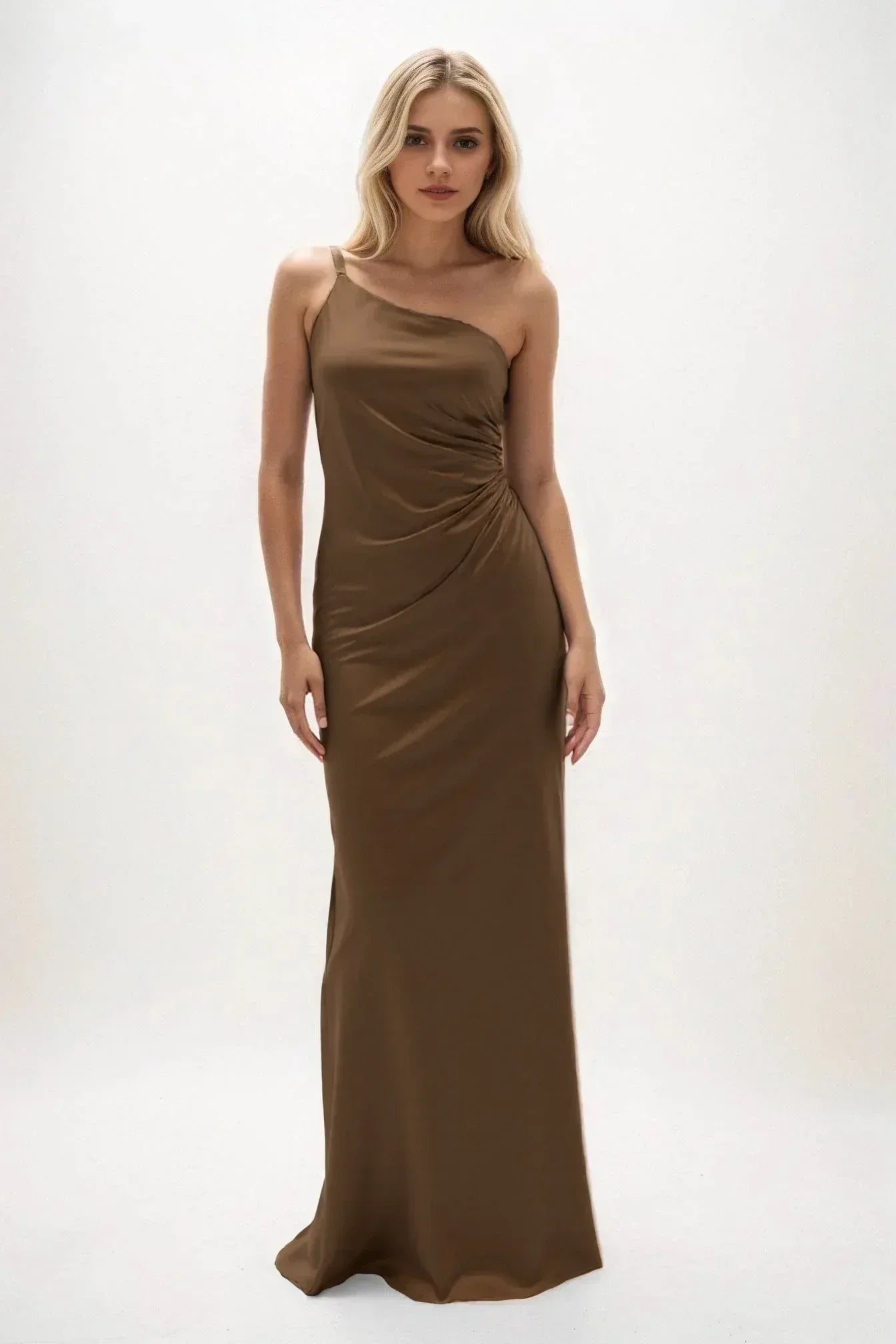Sheath-Column Maxi Luxe Satin Dress CB0843CS - COCOMELODY