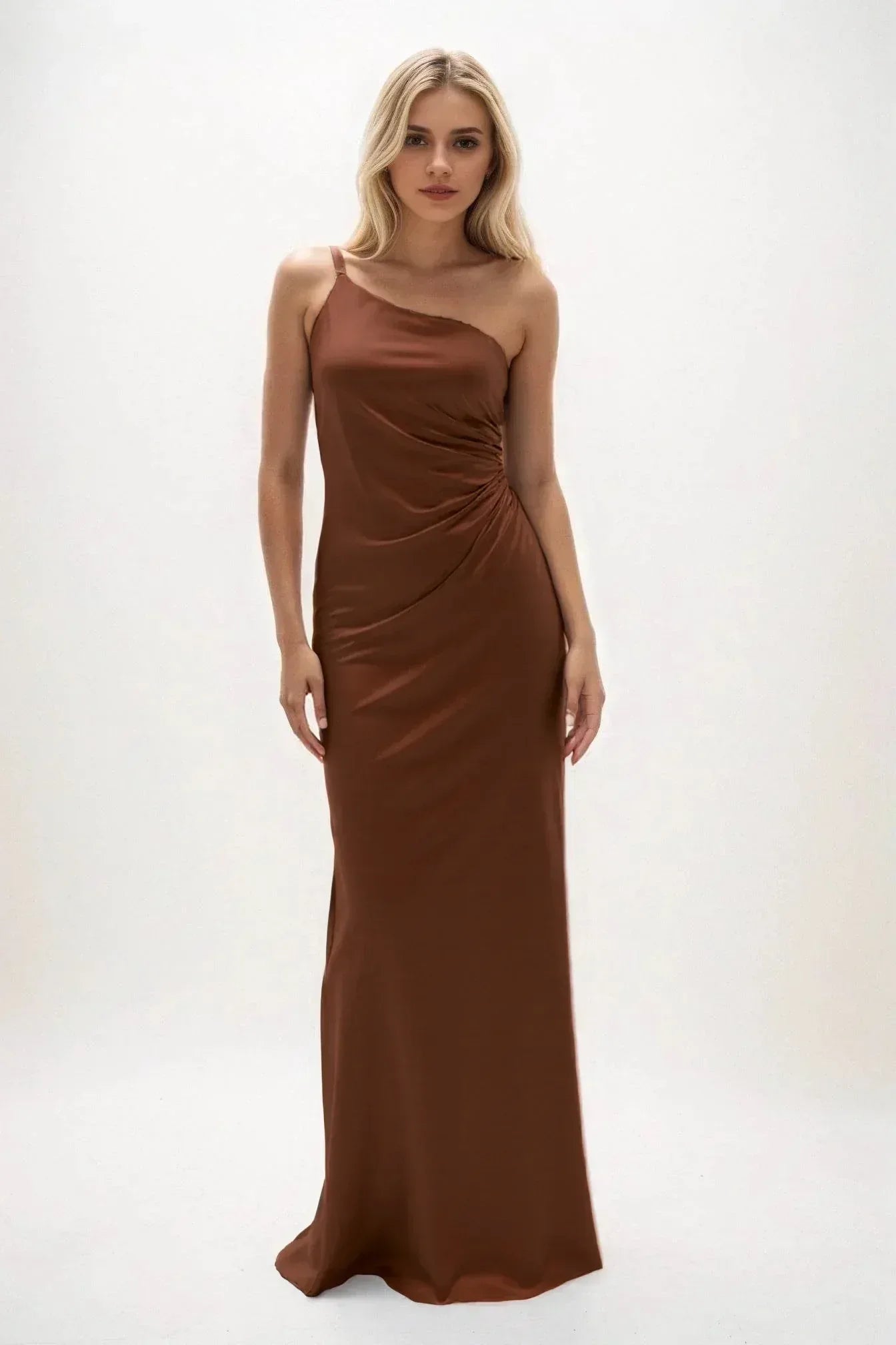 Sheath-Column Maxi Luxe Satin Dress CB0843CS - COCOMELODY