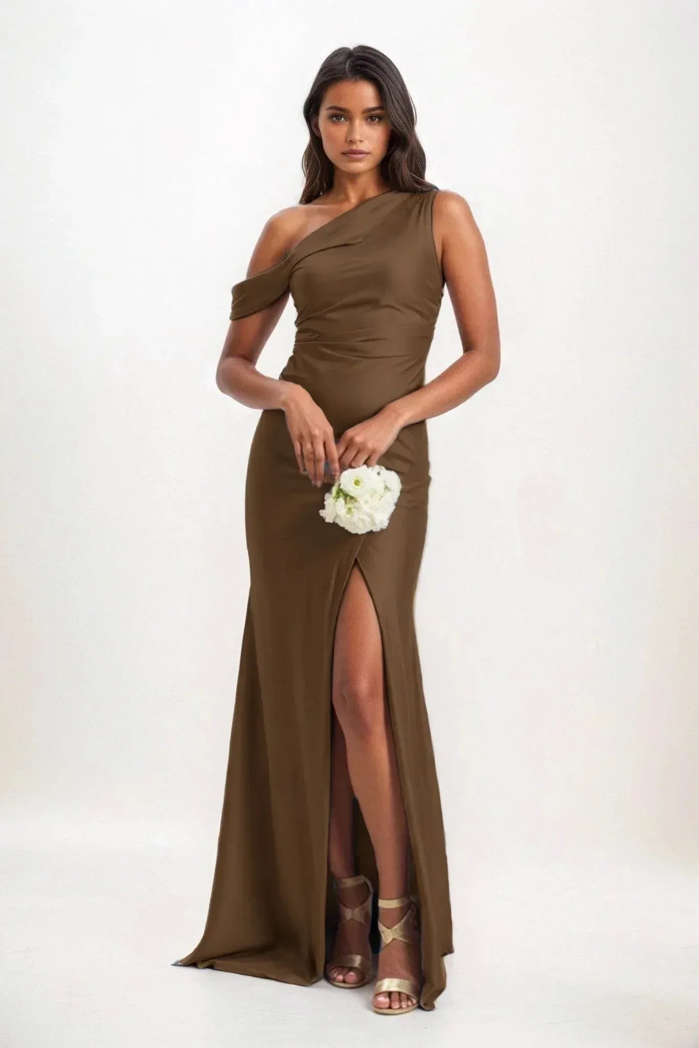 Sheath-Column Maxi Luxe Satin Dress CB0845CS - COCOMELODY