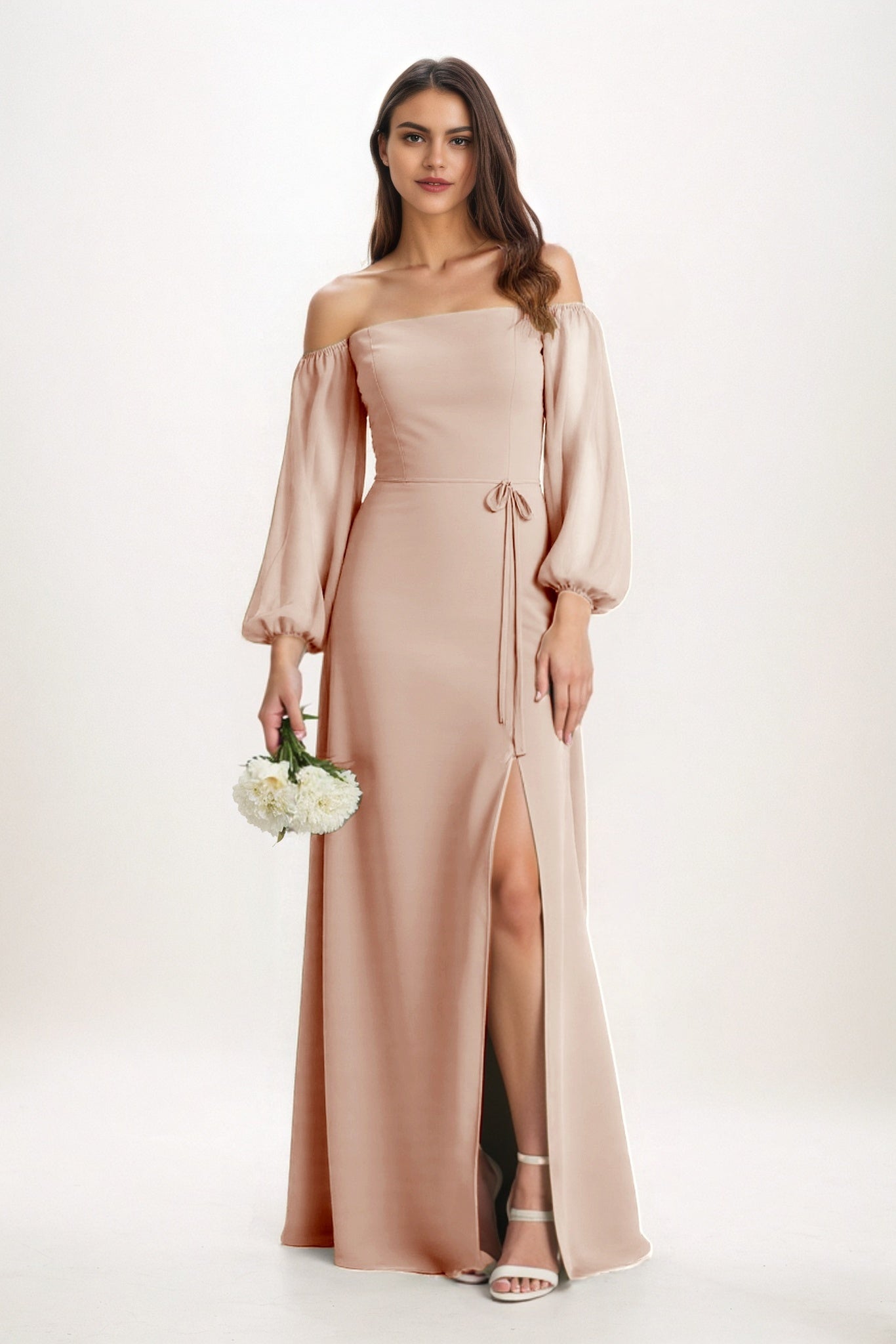 A-Line Maxi Chiffon Bridesmaid Dress CB0847