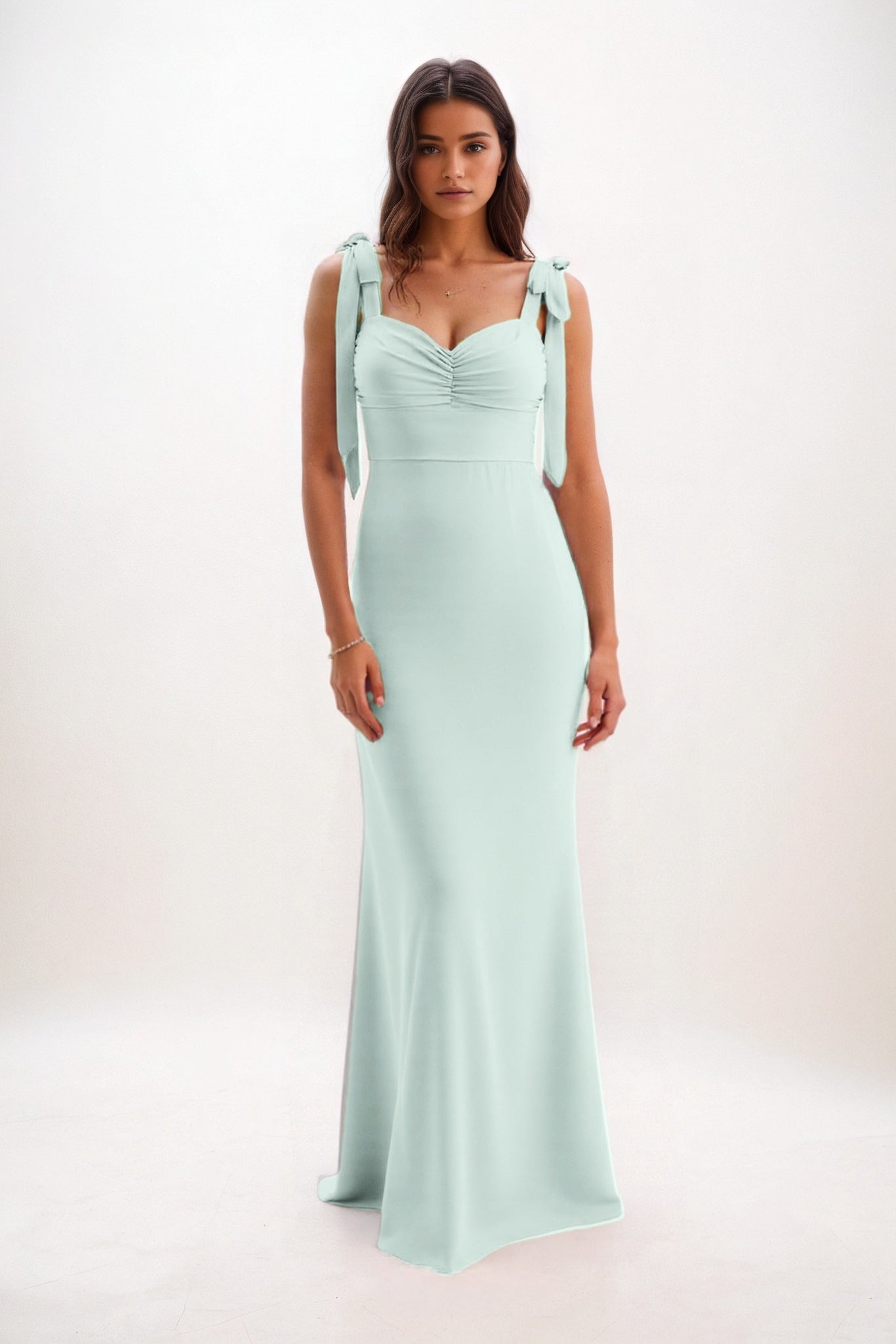 Sheath-Column Maxi Chiffon Bridesmaid Dress CB0849