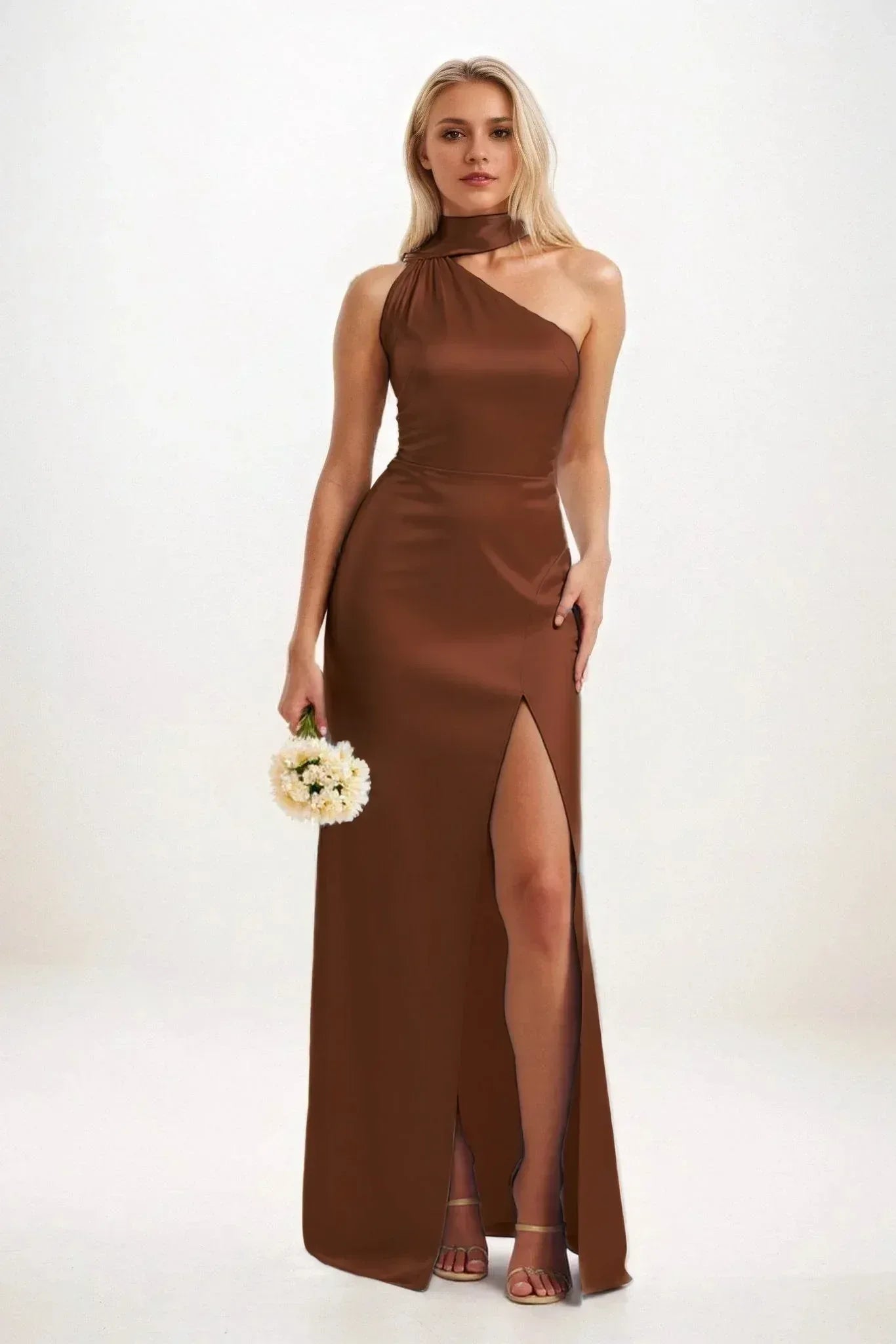 Sheath-Column Maxi Luxe Satin Dress CB0851CS - COCOMELODY