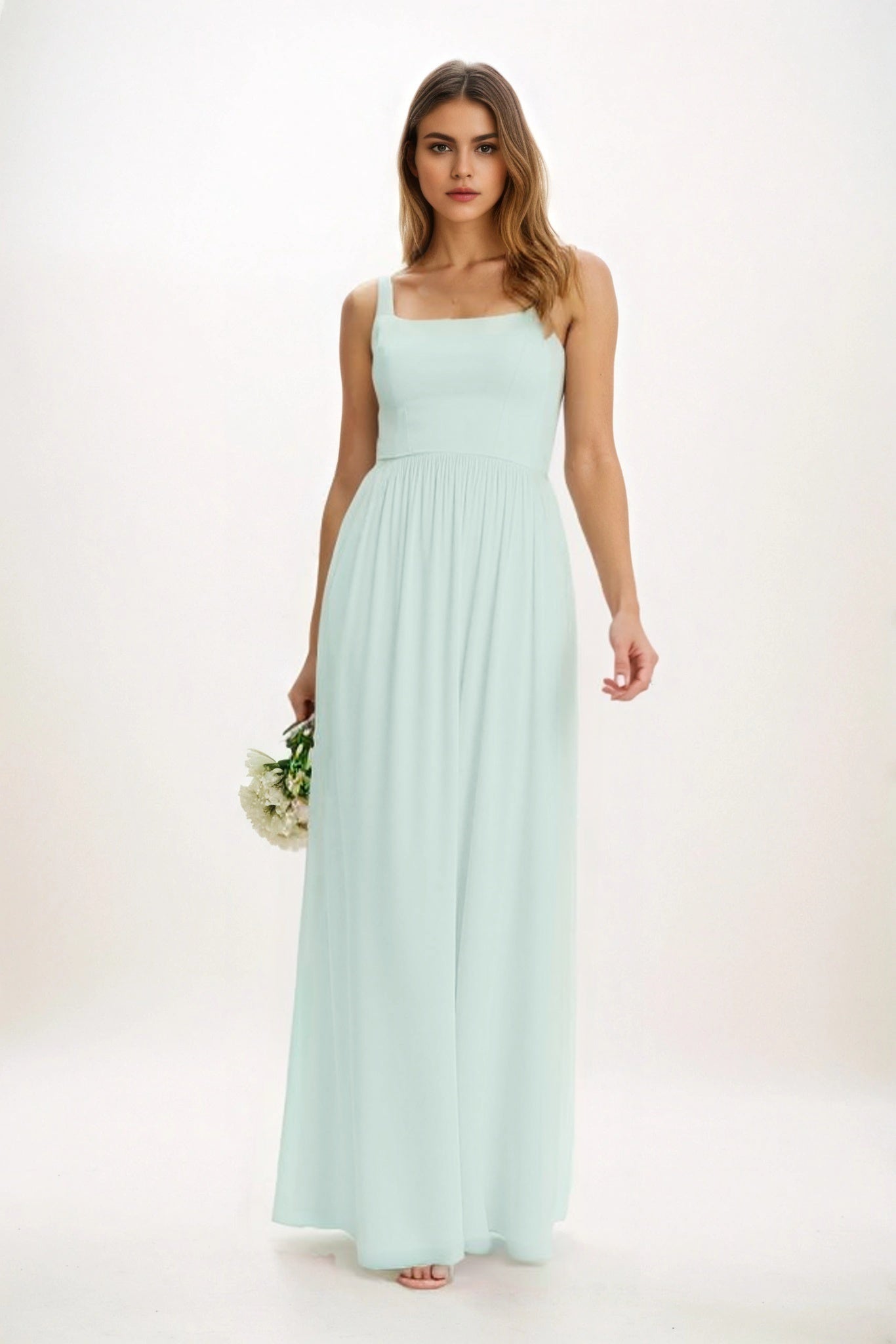 A-Line Maxi Chiffon Bridesmaid Dress CB0854