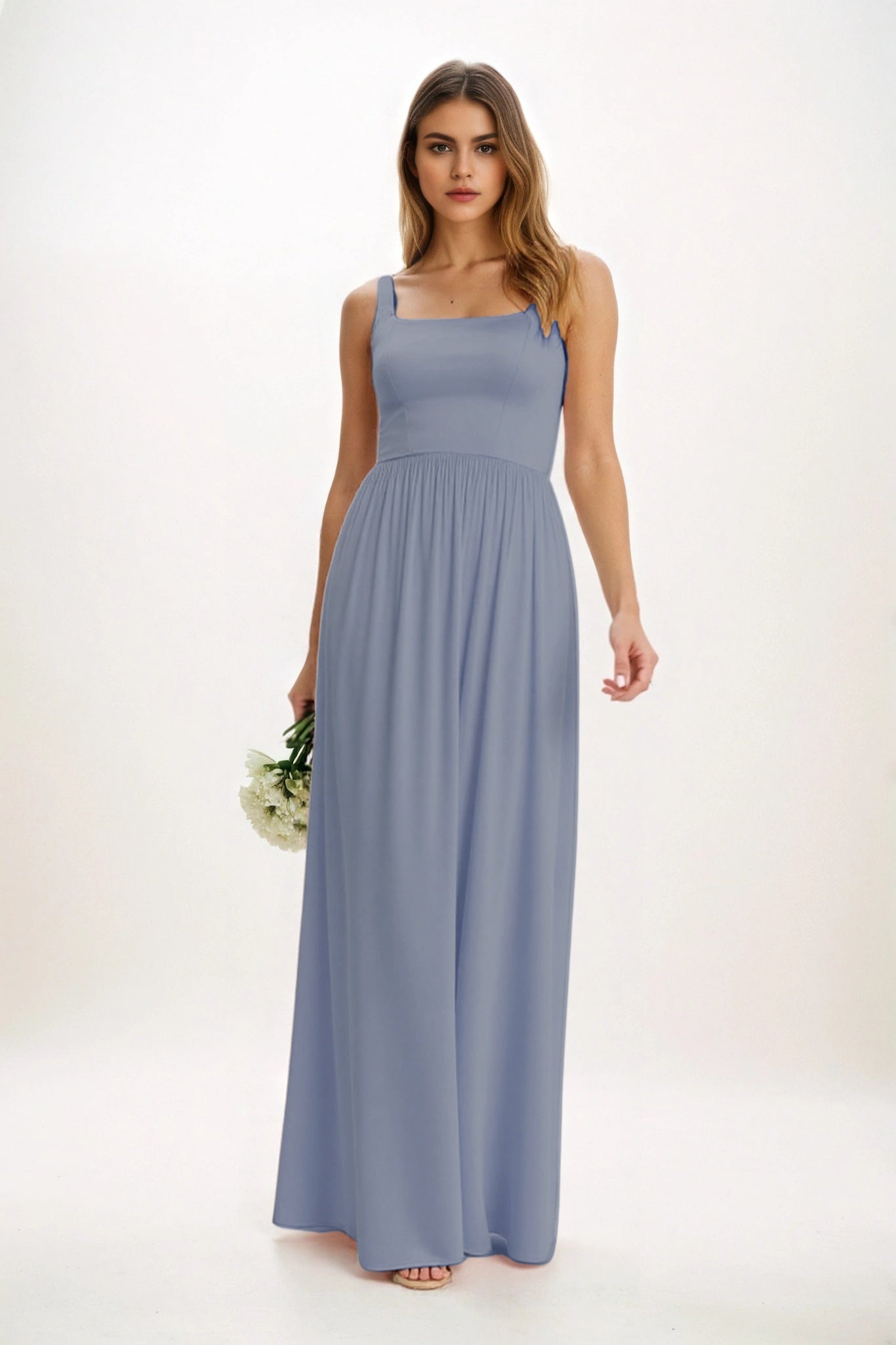 A-Line Maxi Chiffon Bridesmaid Dress CB0854