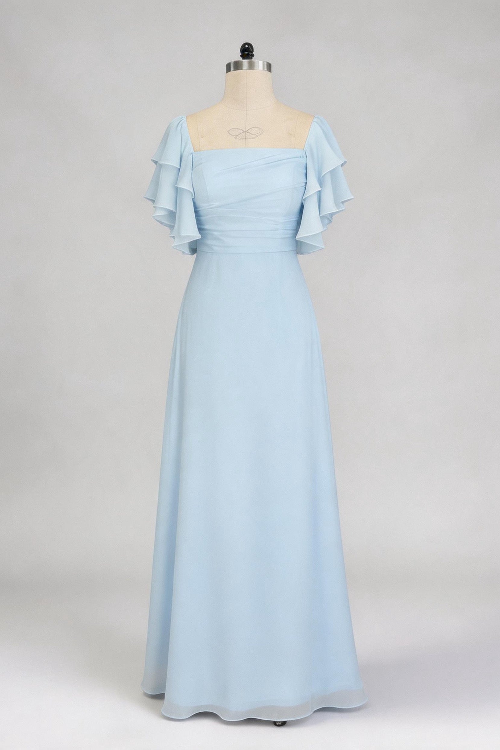 cayman blue bridesmaid dresses French Blue Bridesmaid Dress Matte Satin Size Small