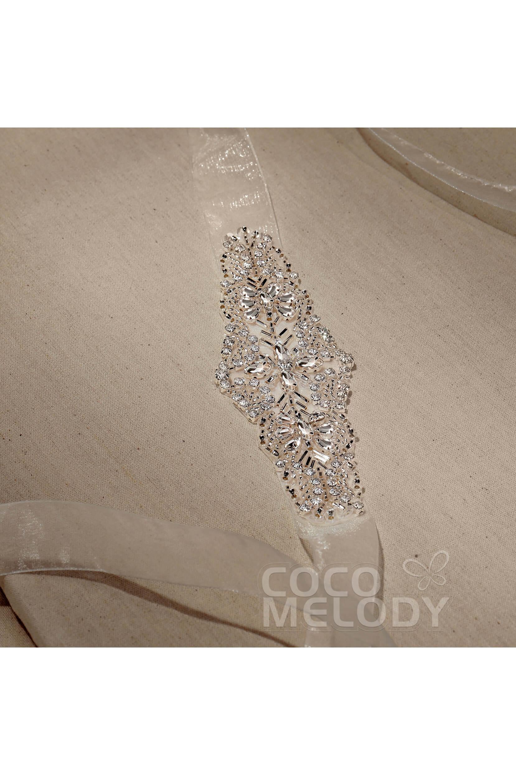 Tulle Wedding Sash with Rhinestone CC0055 - COCOMELODY