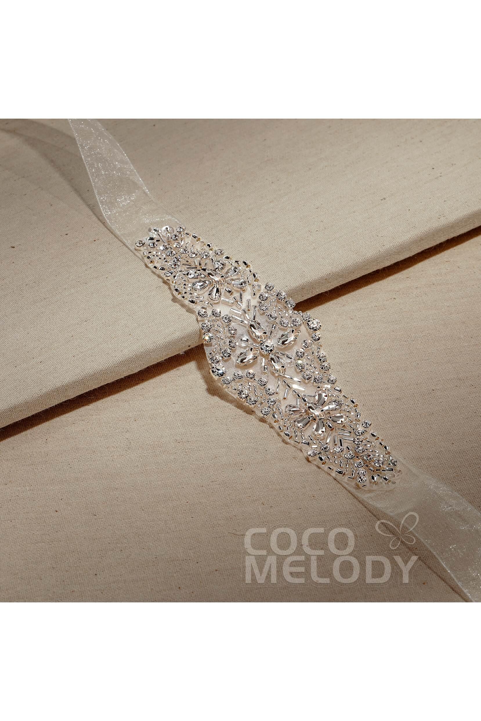 Tulle Wedding Sash with Rhinestone CC0055 - COCOMELODY