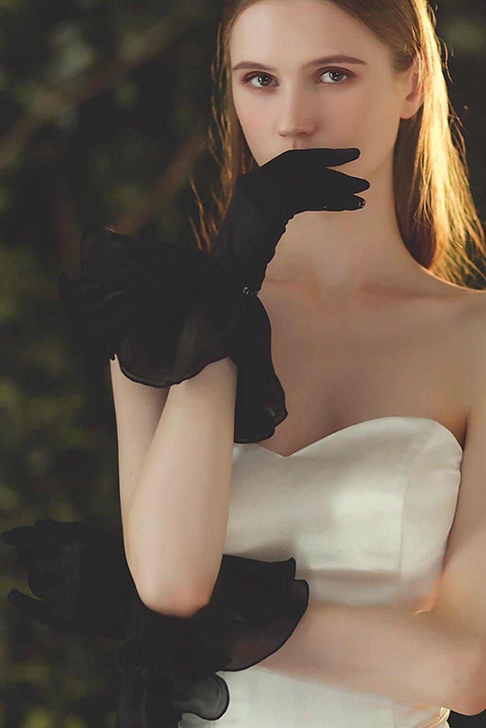 Fingertips Wrist Length Satin Wedding Gloves CD0090 - COCOMELODY