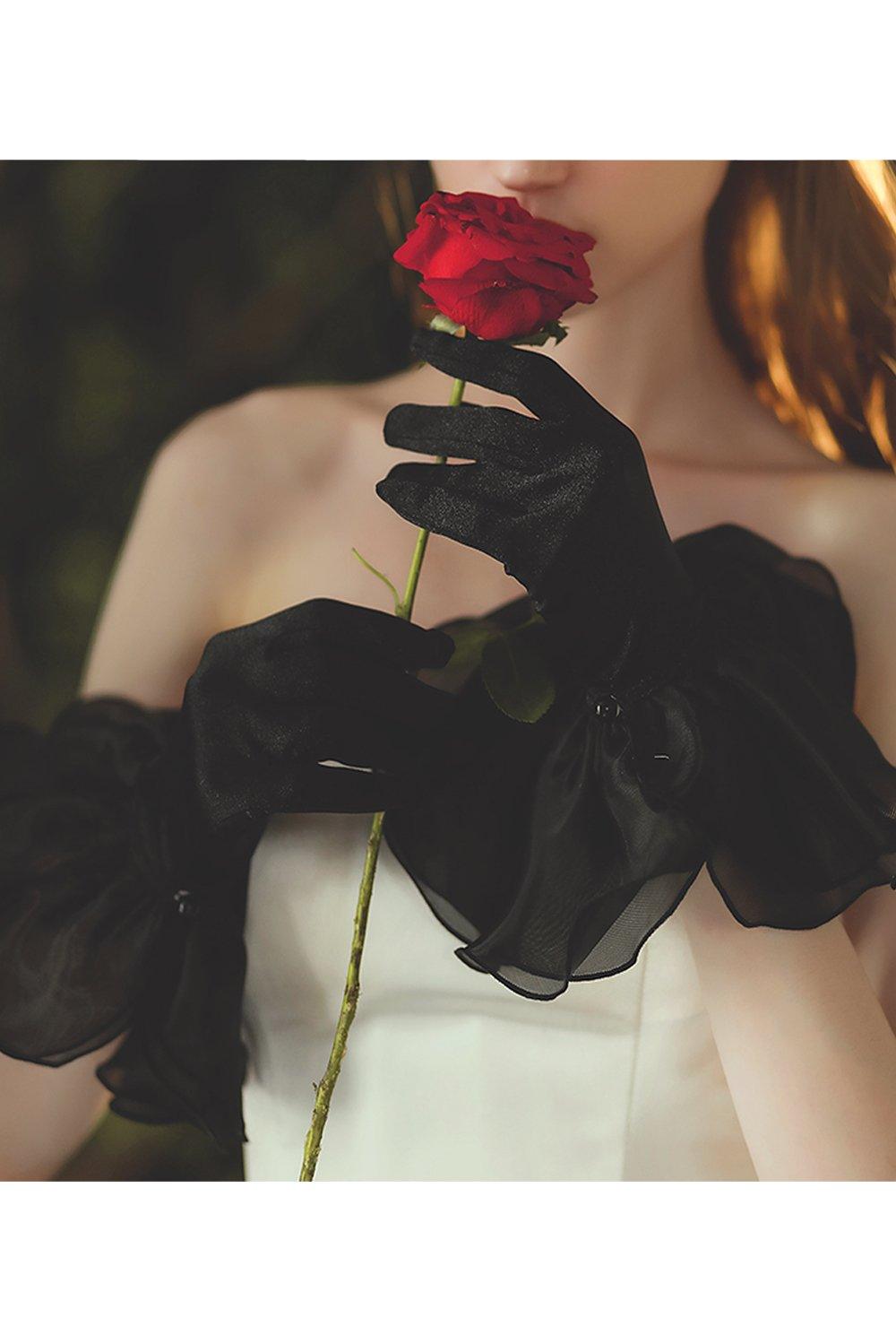 Fingertips Wrist Length Satin Wedding Gloves CD0090 - COCOMELODY