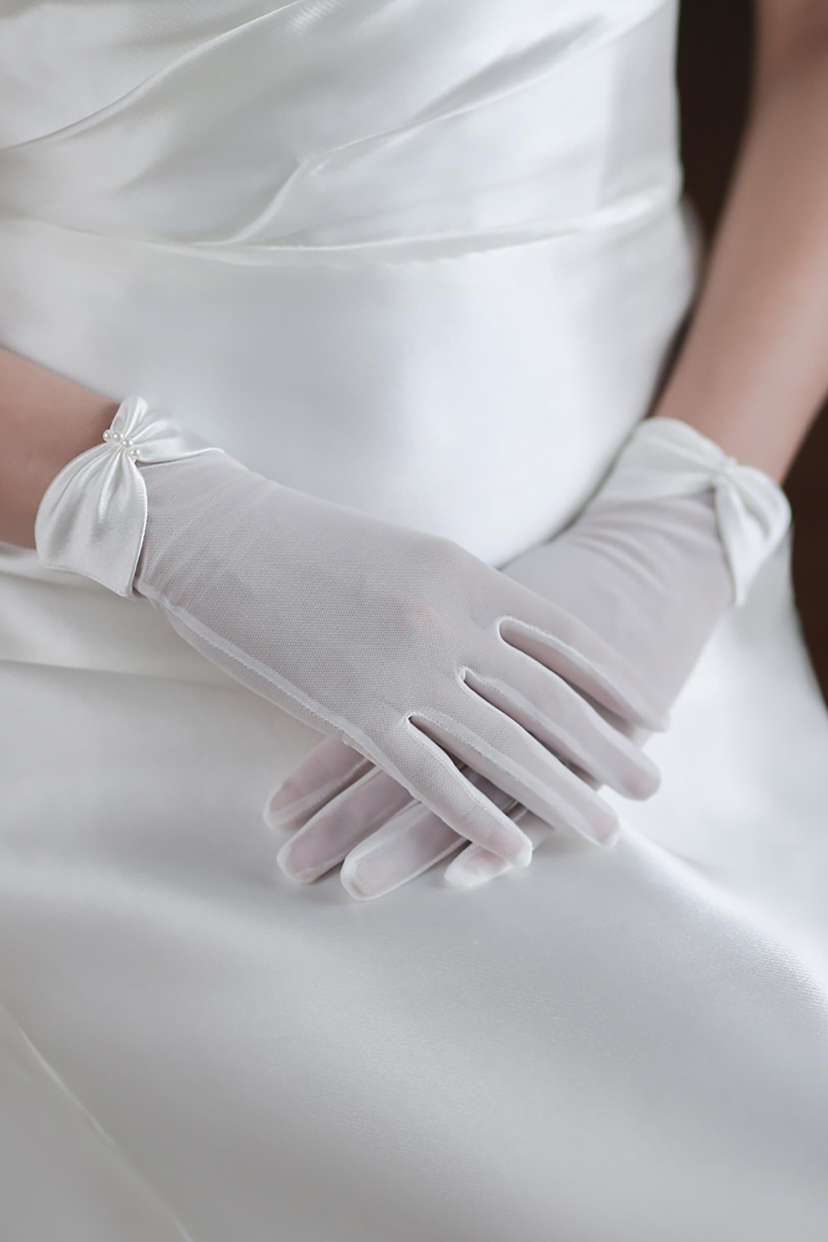 Fingertips Wrist Length Polyester Wedding Gloves CD0096 - COCOMELODY