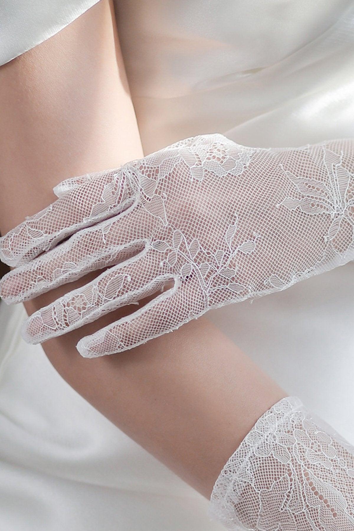 Fingertips Wrist Length Lace Wedding Gloves CD0105 - COCOMELODY