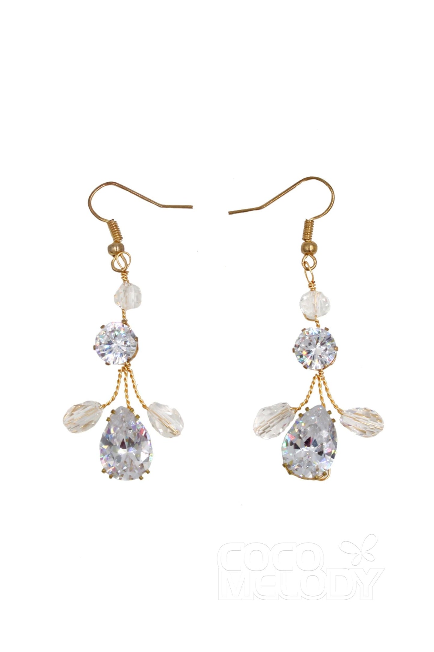 Alloy Wedding Earrings with Cubic Zirconia Crystal CE0047