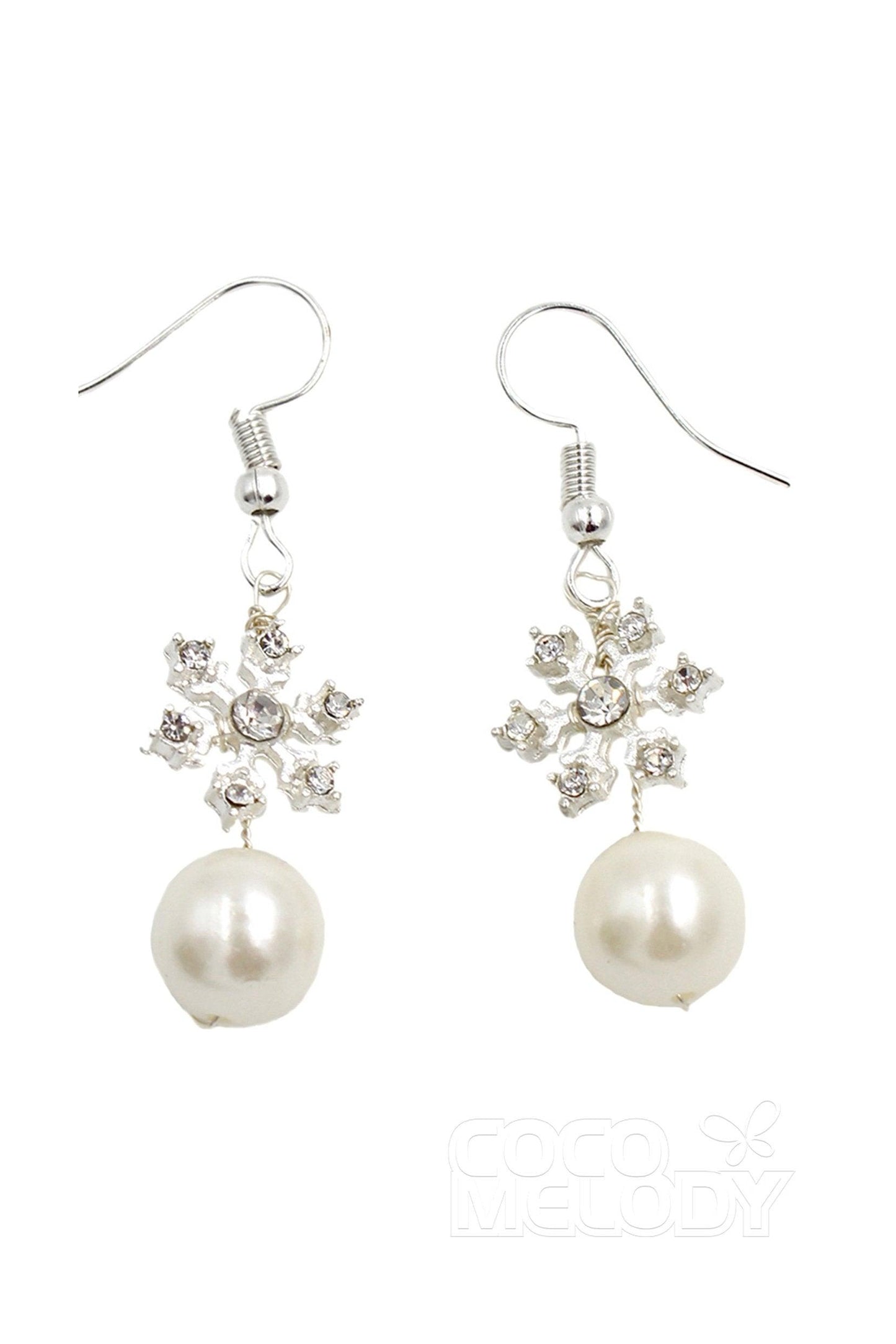 Alloy Wedding Earrings with Imitation Pearl CE0048 - COCOMELODY