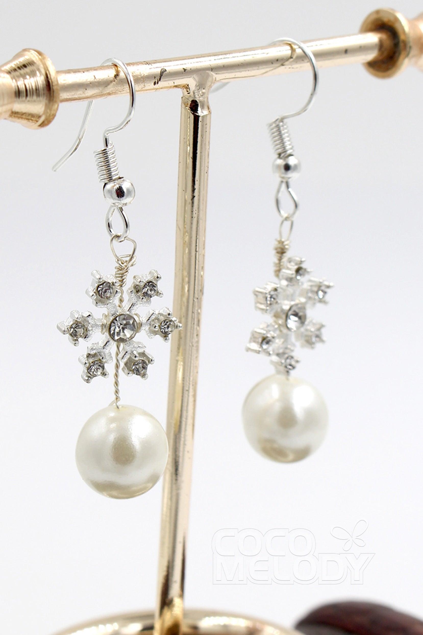 Alloy Wedding Earrings with Imitation Pearl CE0048 - COCOMELODY