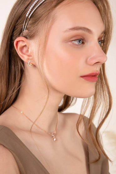 Alloy Earrings with Zircon CE0108 - COCOMELODY