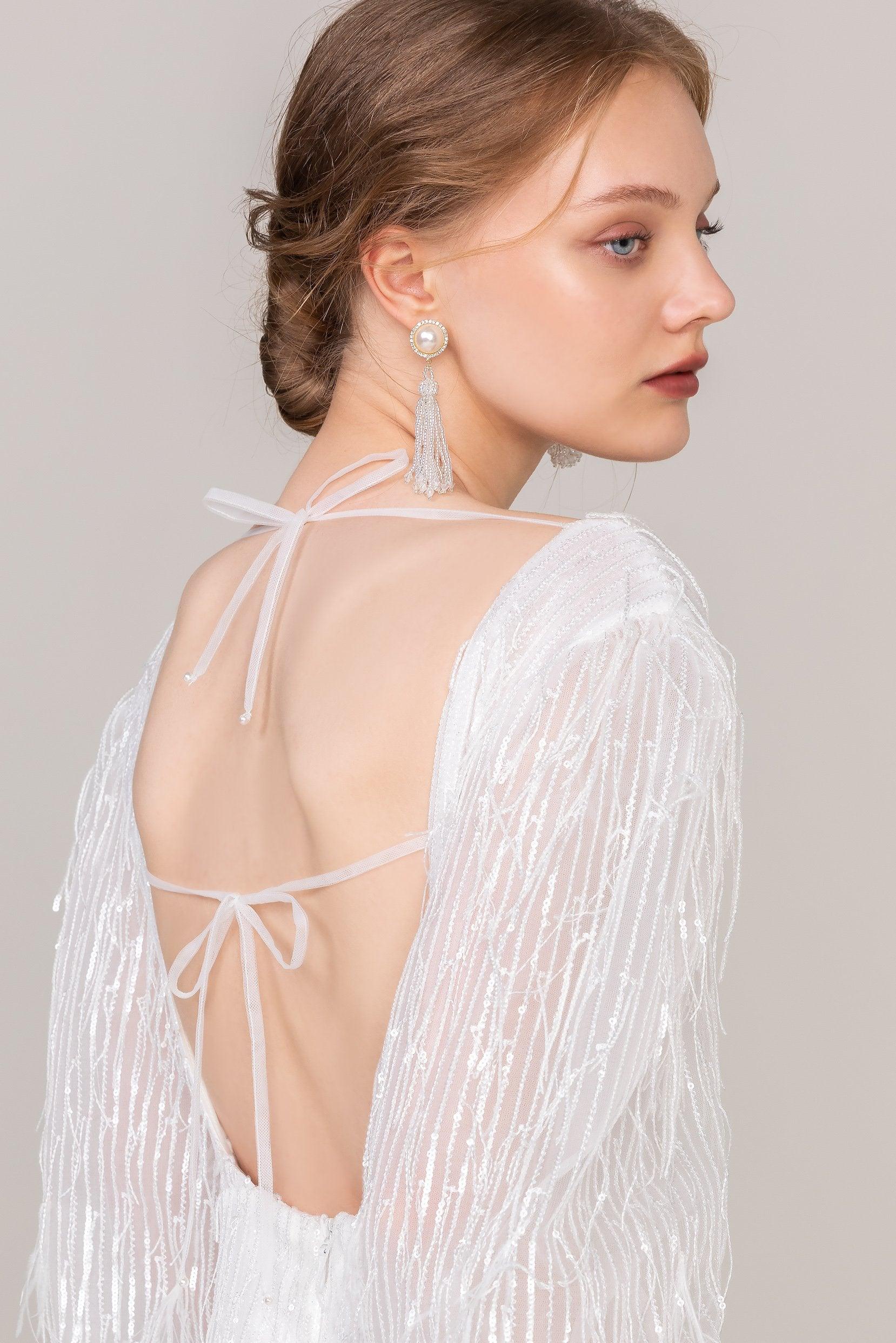 Alloy Earrings with Imitation Pearl CE0124 - COCOMELODY