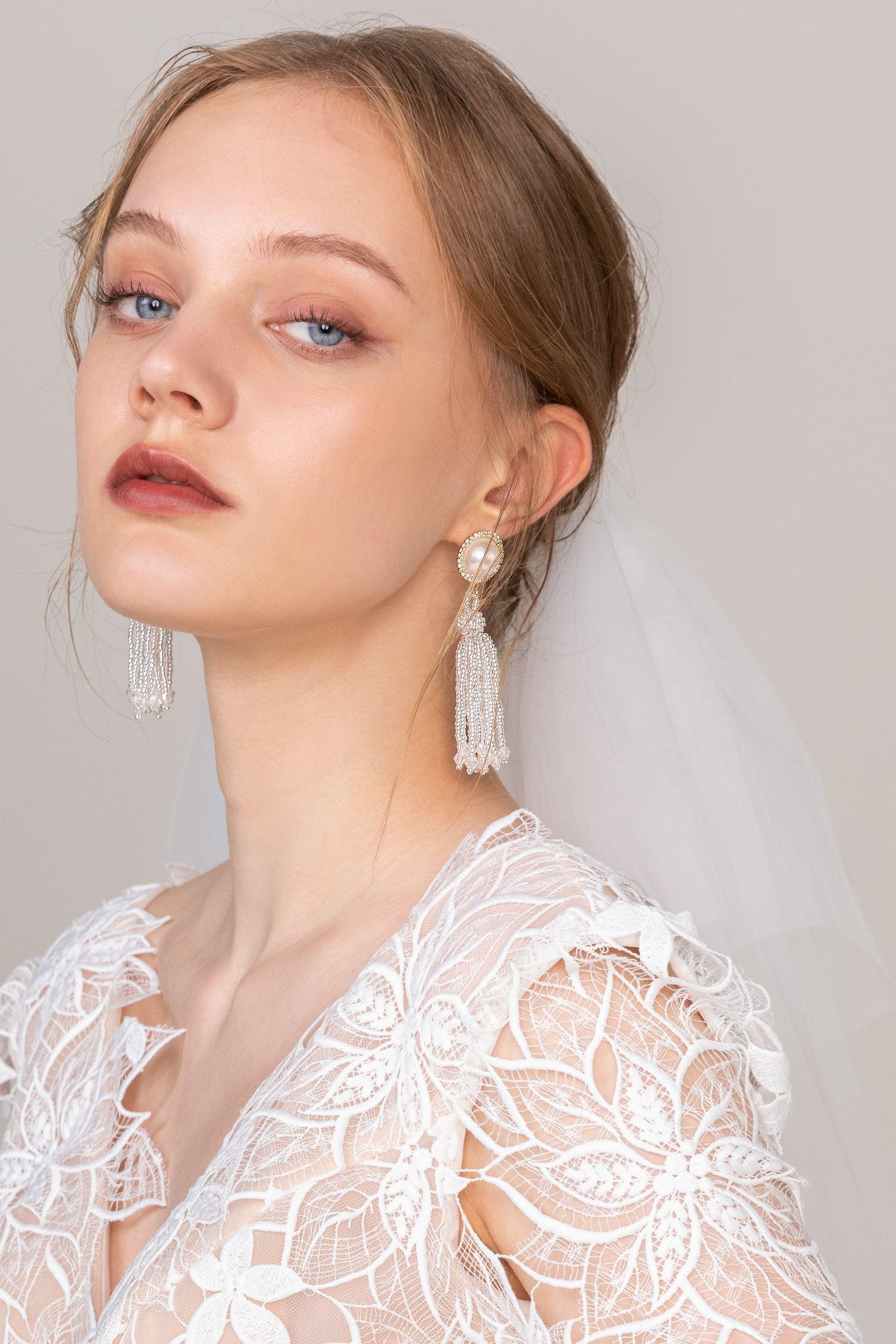 Alloy Earrings with Imitation Pearl CE0124 - COCOMELODY