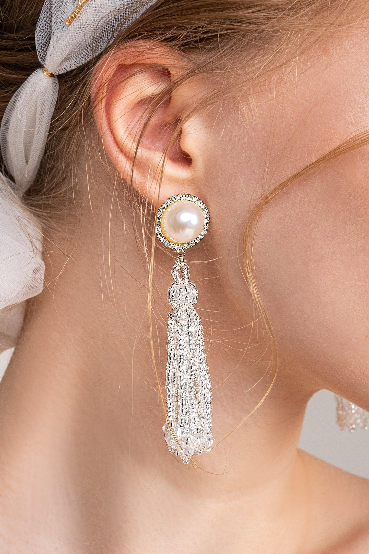 Alloy Earrings with Imitation Pearl CE0124