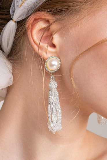 Alloy Earrings with Imitation Pearl CE0124