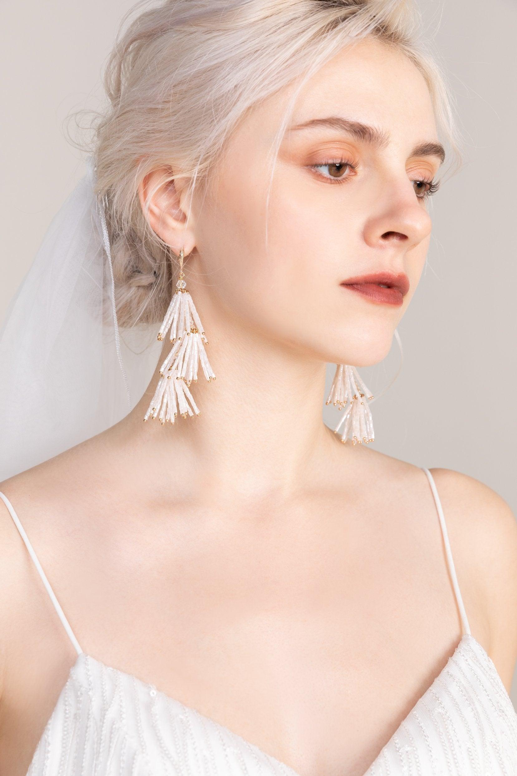 Alloy Earrings with Crystals Beading CE0125 - COCOMELODY