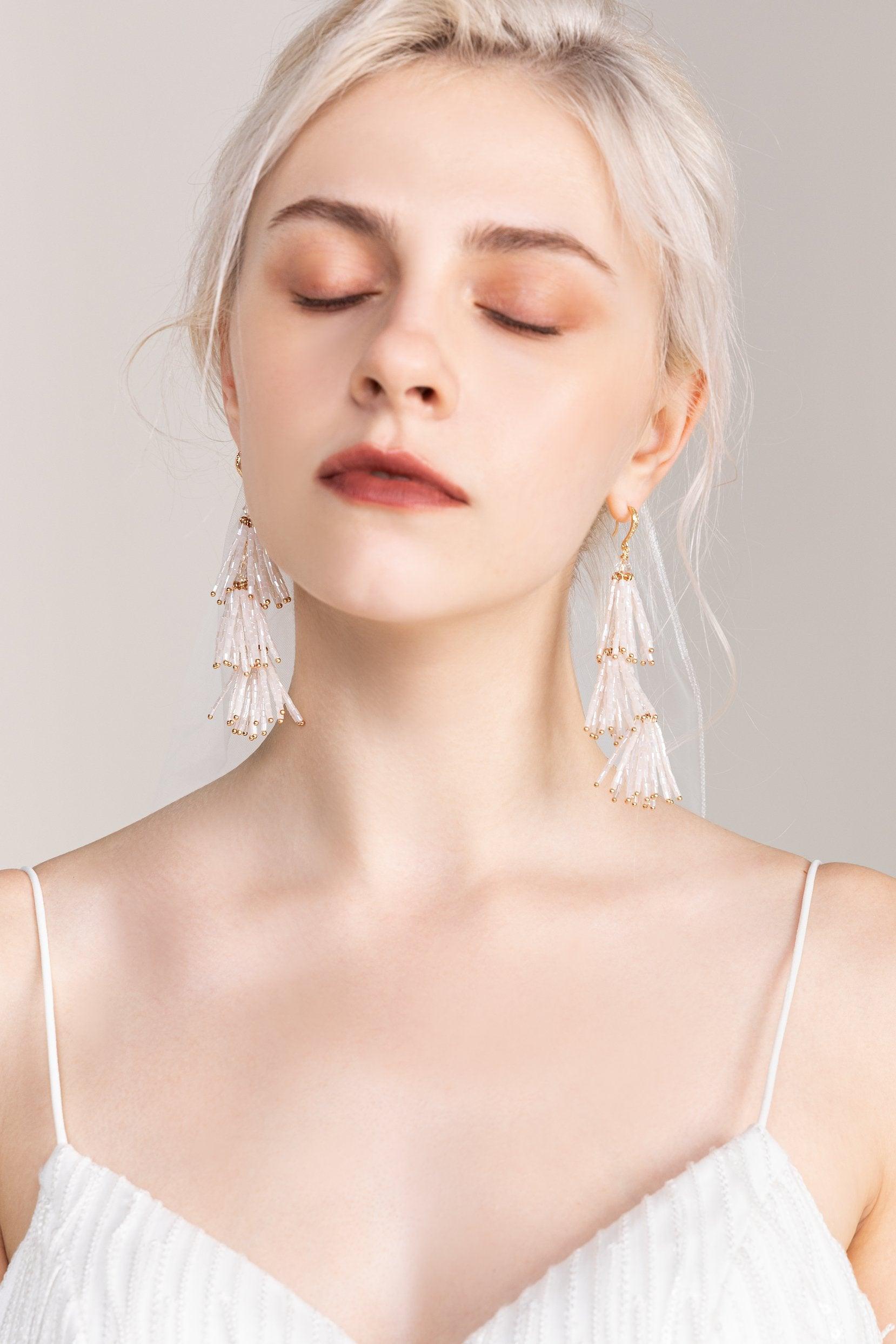 Alloy Earrings with Crystals Beading CE0125 - COCOMELODY