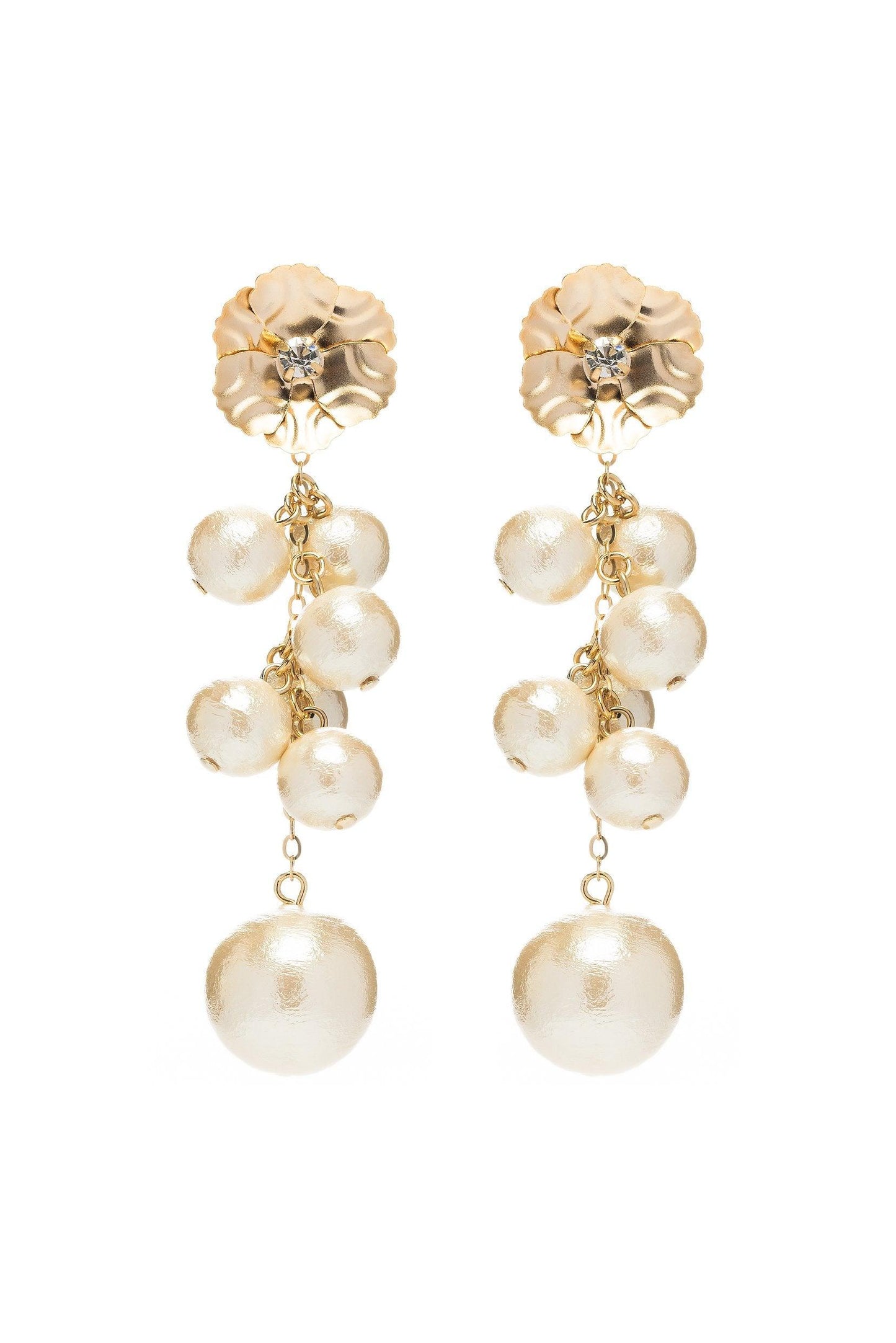 Alloy Earrings with Imitation Pearl CE0127