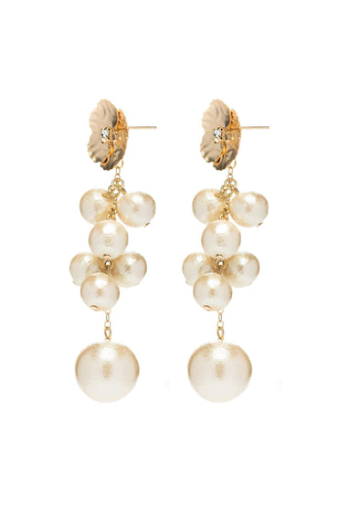 Alloy Earrings with Imitation Pearl CE0127 - COCOMELODY