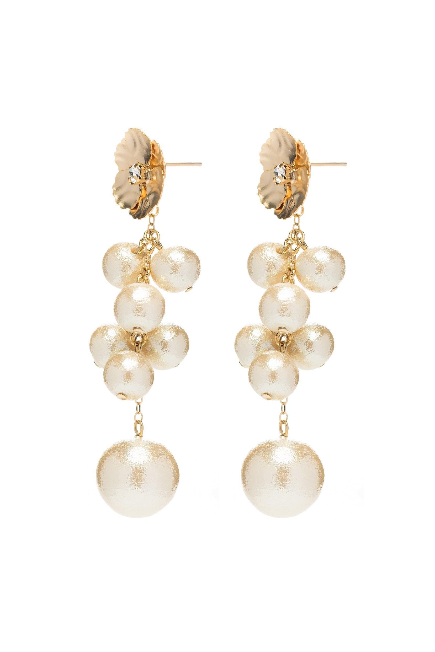 Alloy Earrings with Imitation Pearl CE0127 - COCOMELODY