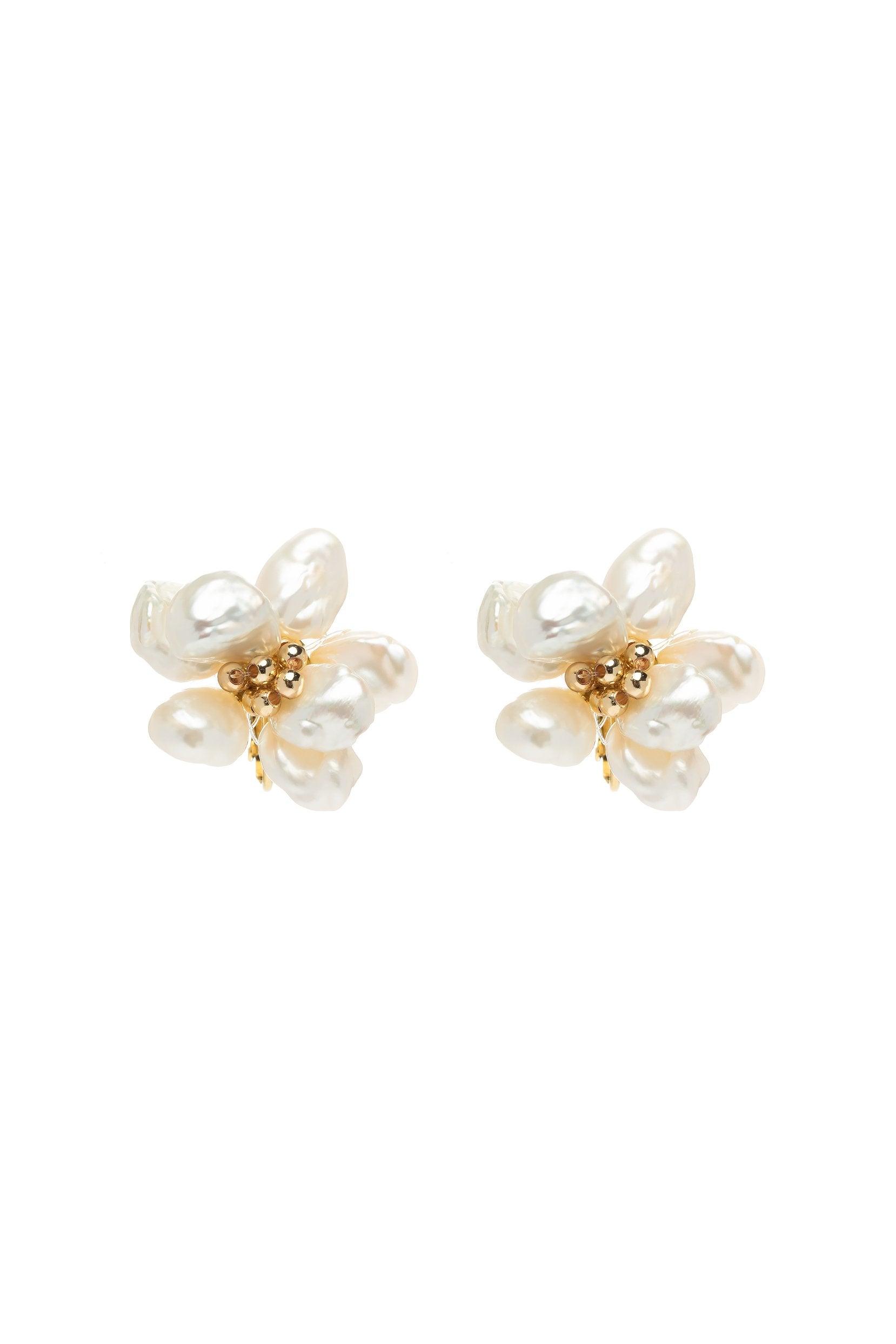 Alloy Earrings with Pearl CE0129 - COCOMELODY