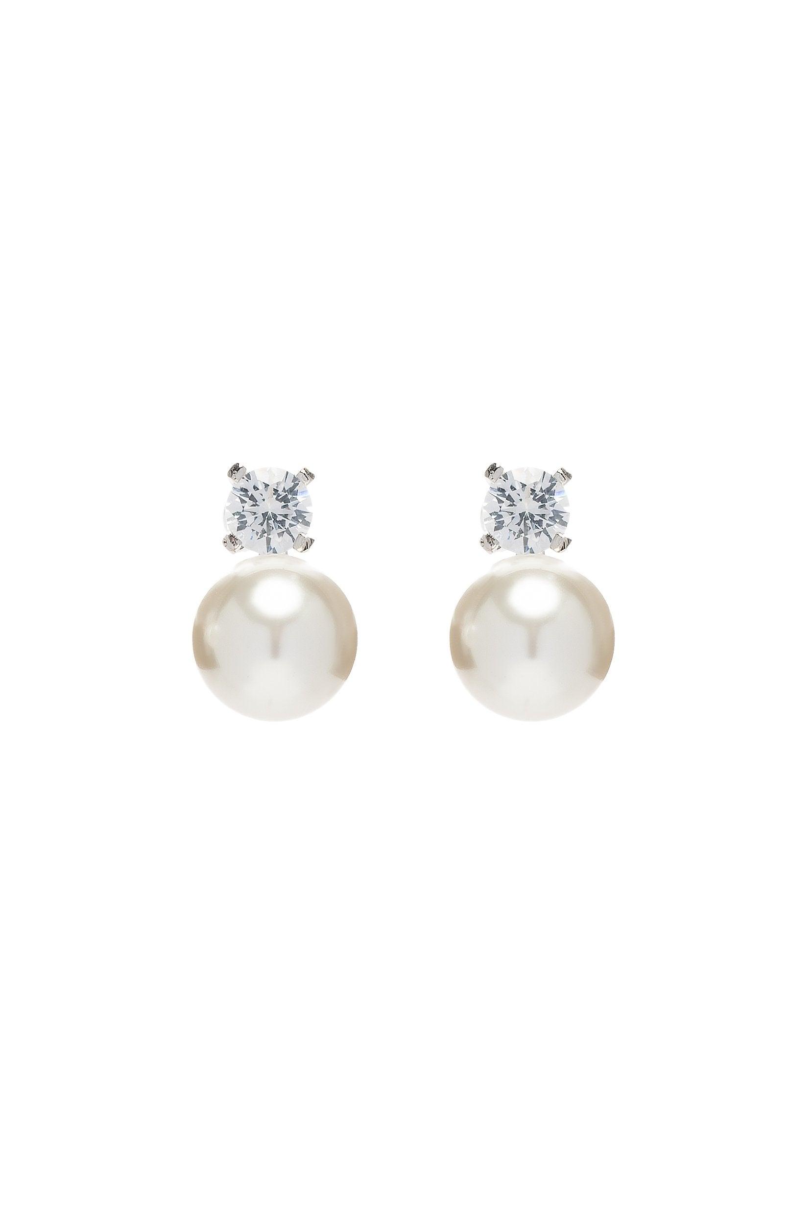 Alloy Earrings with Imitation Pearl CE0135 - COCOMELODY