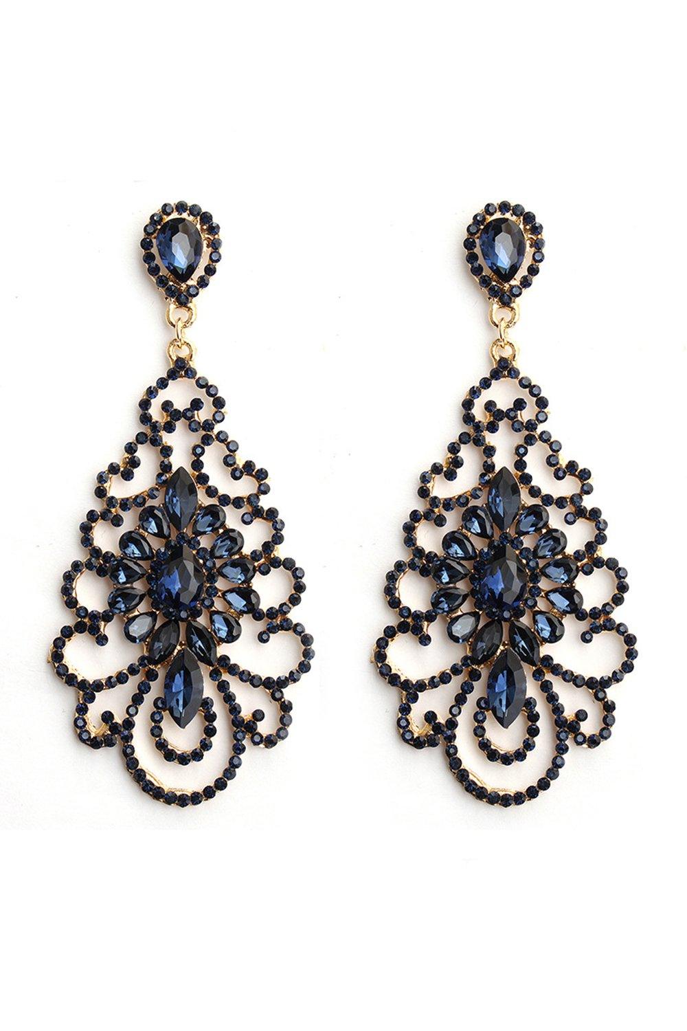Alloy Earrings with Rhinestone CE0138 - COCOMELODY
