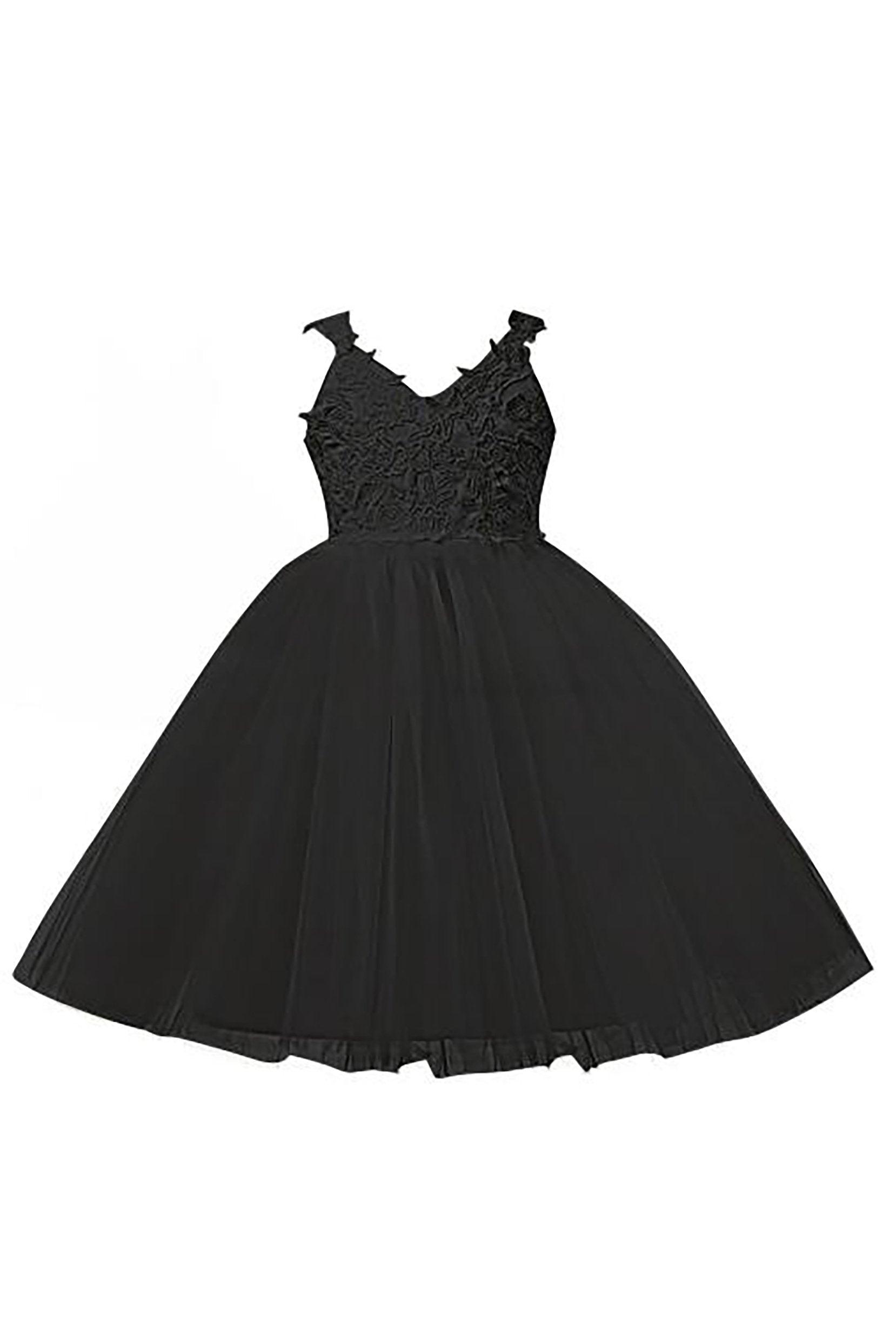 A-Line Knee Length Tulle Lace Flower Girl Dress CF0265 - COCOMELODY