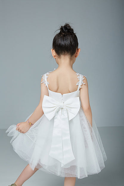 A-Line Knee Length Tulle Lace Flower Girl Dress CF0265