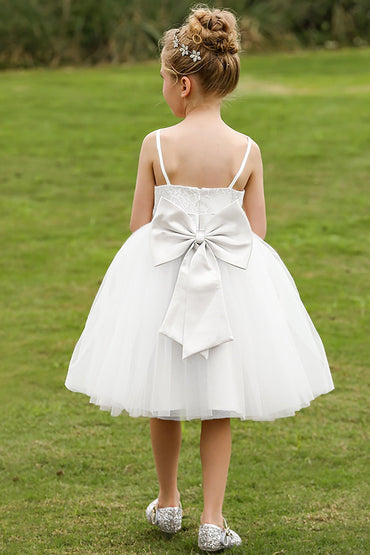 A-Line Knee Length Tulle Lace Flower Girl Dress CF0268