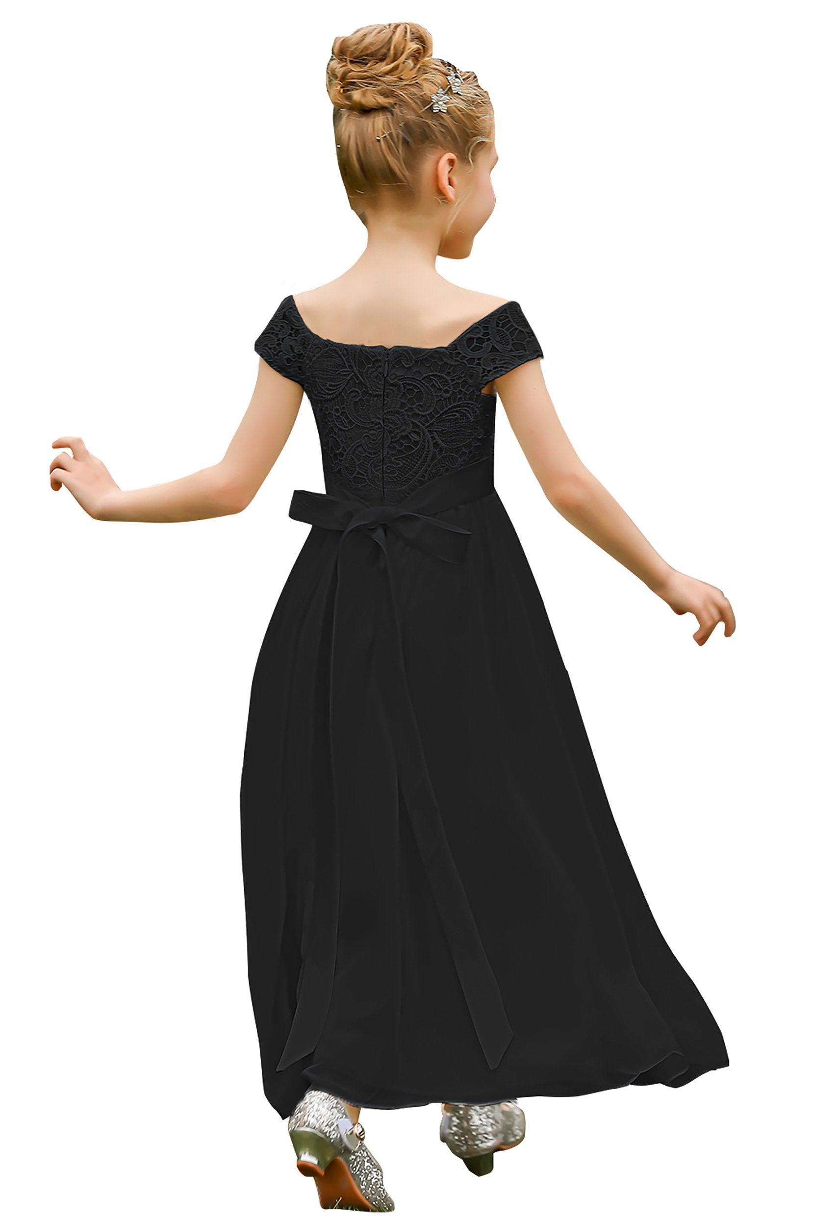 A-Line Floor Length Tulle Lace Flower Girl Dress CF0272 - COCOMELODY