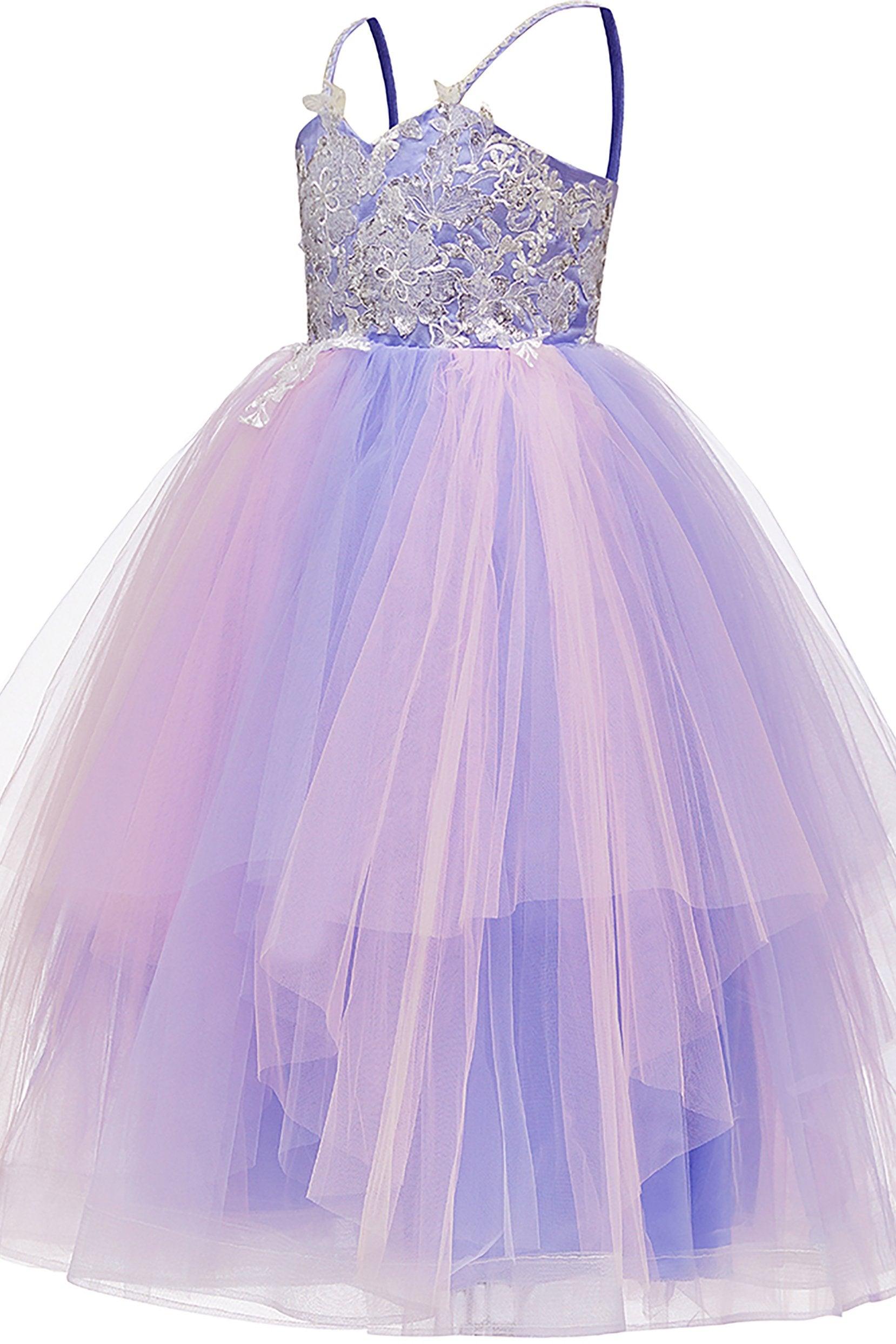 A-Line Floor Length Tulle Lace Flower Girl Dress CF0277 - COCOMELODY