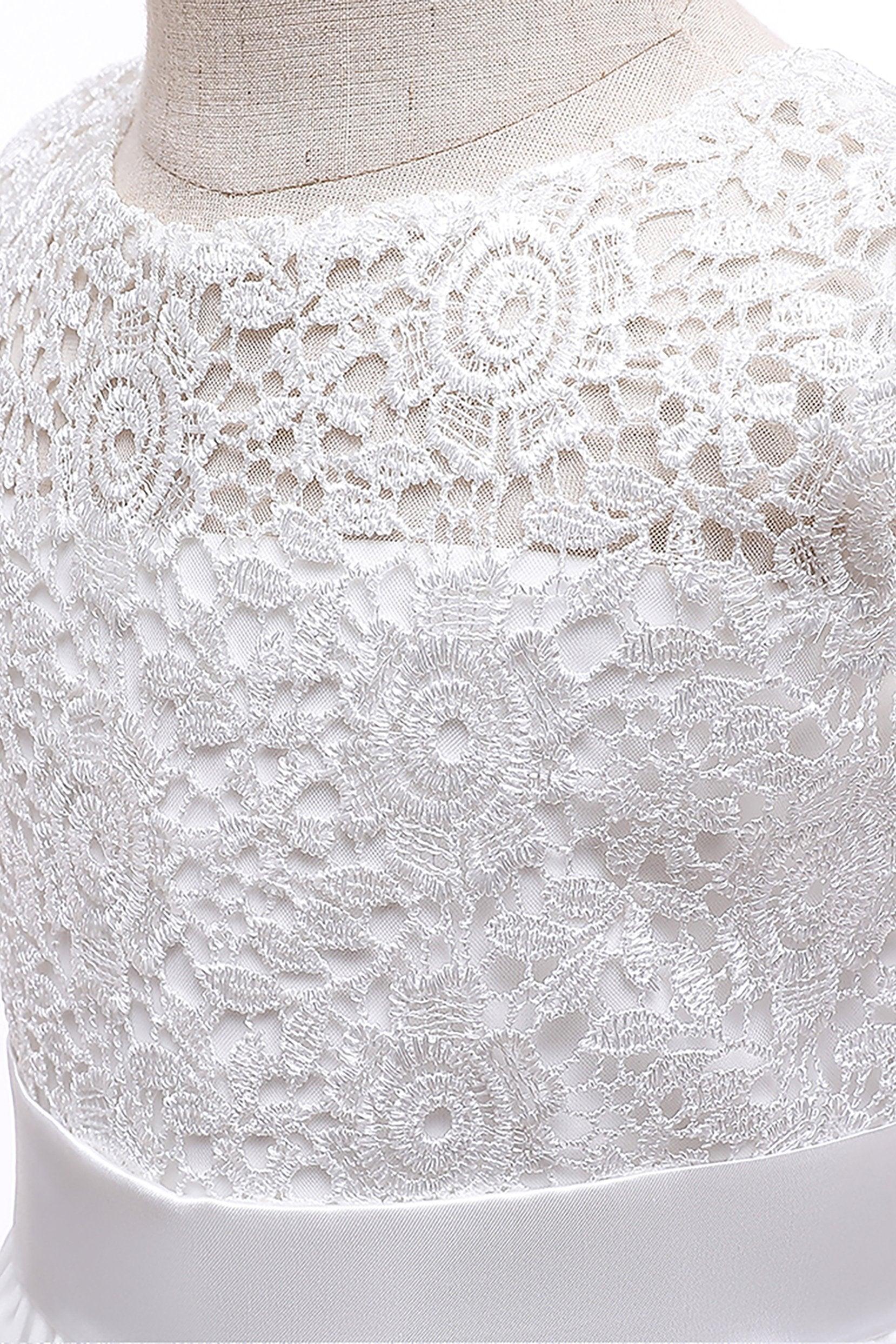 A-Line Floor Length Tulle Lace Flower Girl Dress CF0278 - COCOMELODY