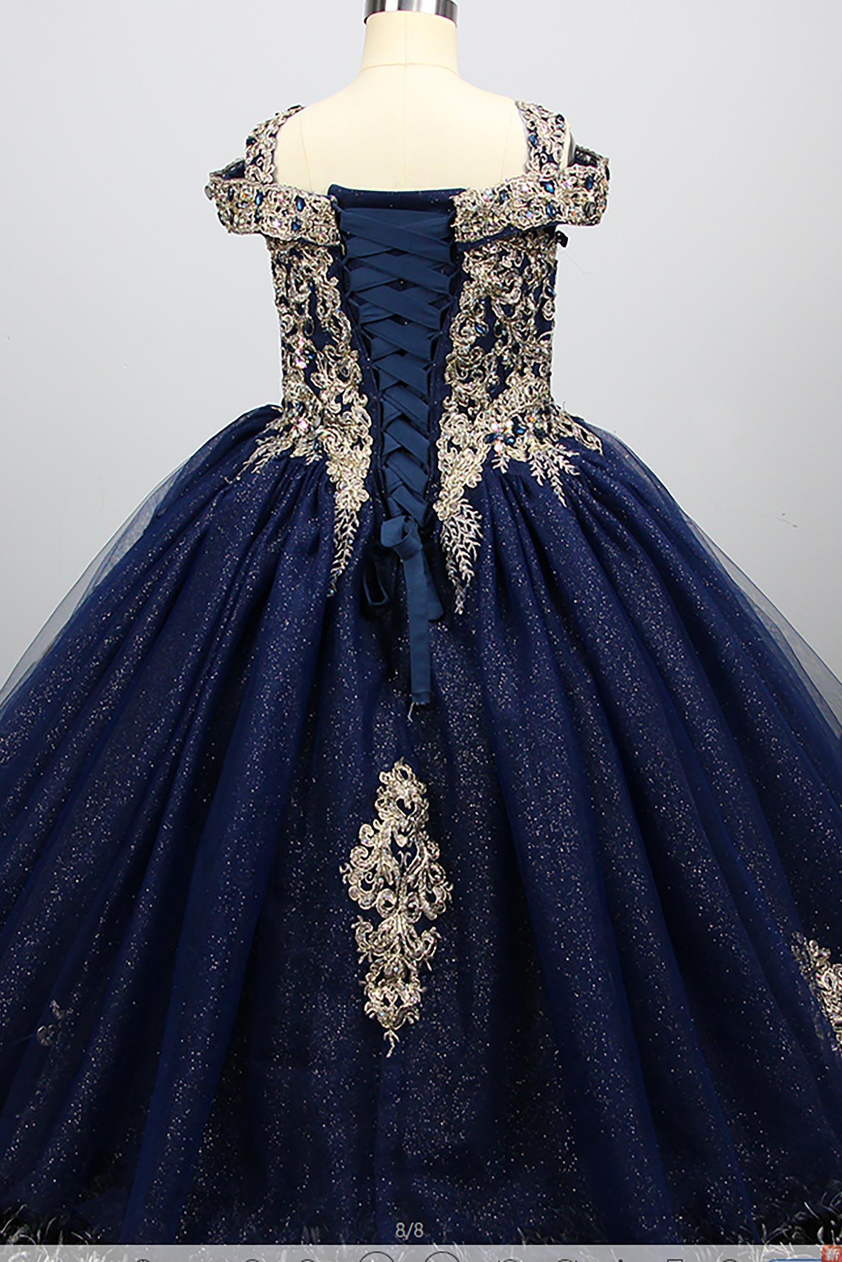 Ball Gown Floor Length Tulle Lace Flower Girl Dress CF0279 - COCOMELODY