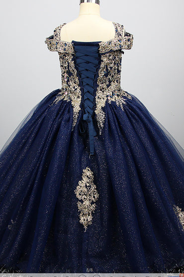 Ball Gown Floor Length Tulle Lace Flower Girl Dress CF0279 - COCOMELODY